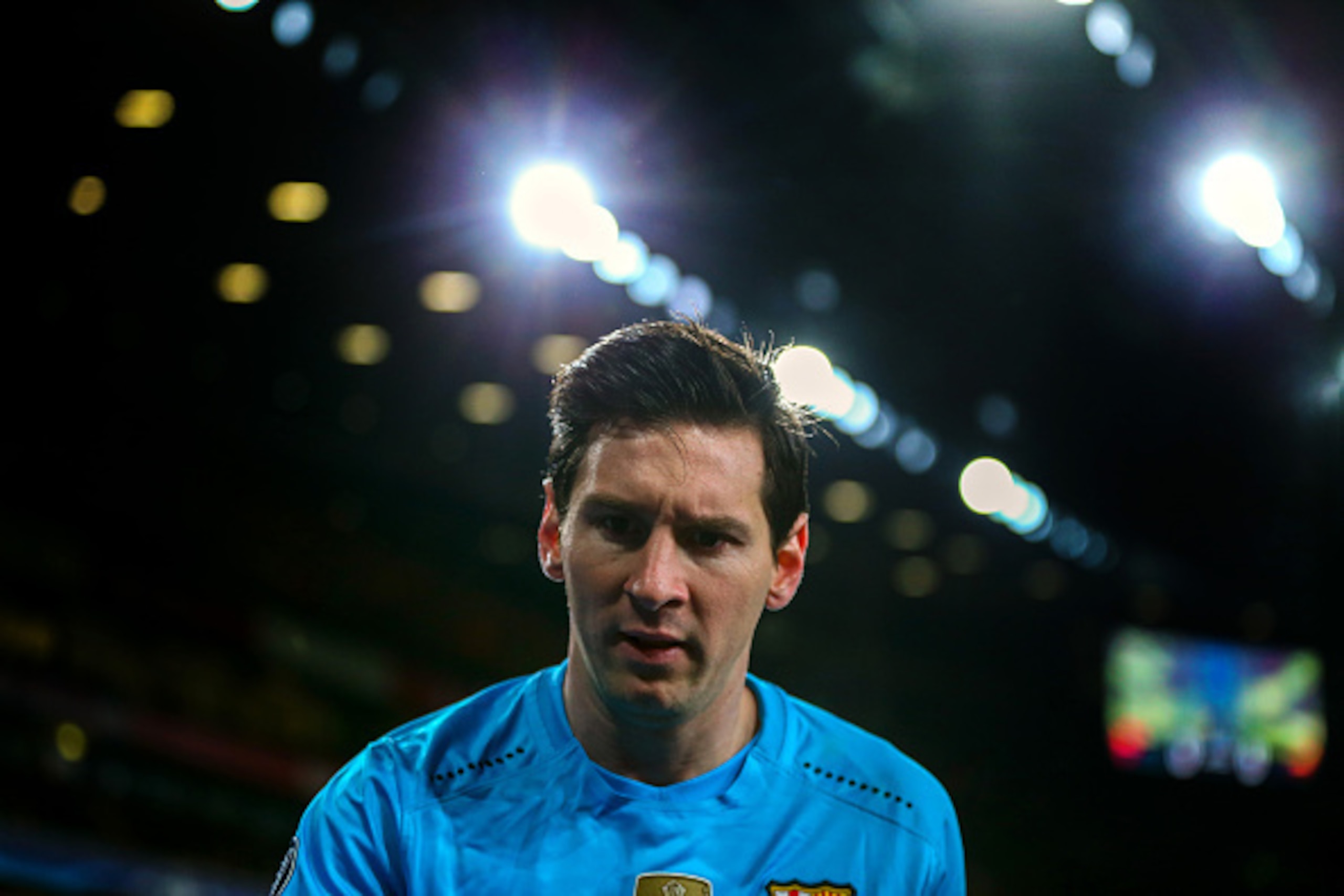 LONDON, ENGLAND - FEBRUARY 23 :  Lionel Messi of FC Barcelona  during the UEFA Champions League match between Arsenal and Barcelona at the Emirates Stadium on February 23, 2016 in London, United Kingdom.  (Photo by Catherine Ivill - AMA/Getty Images)
