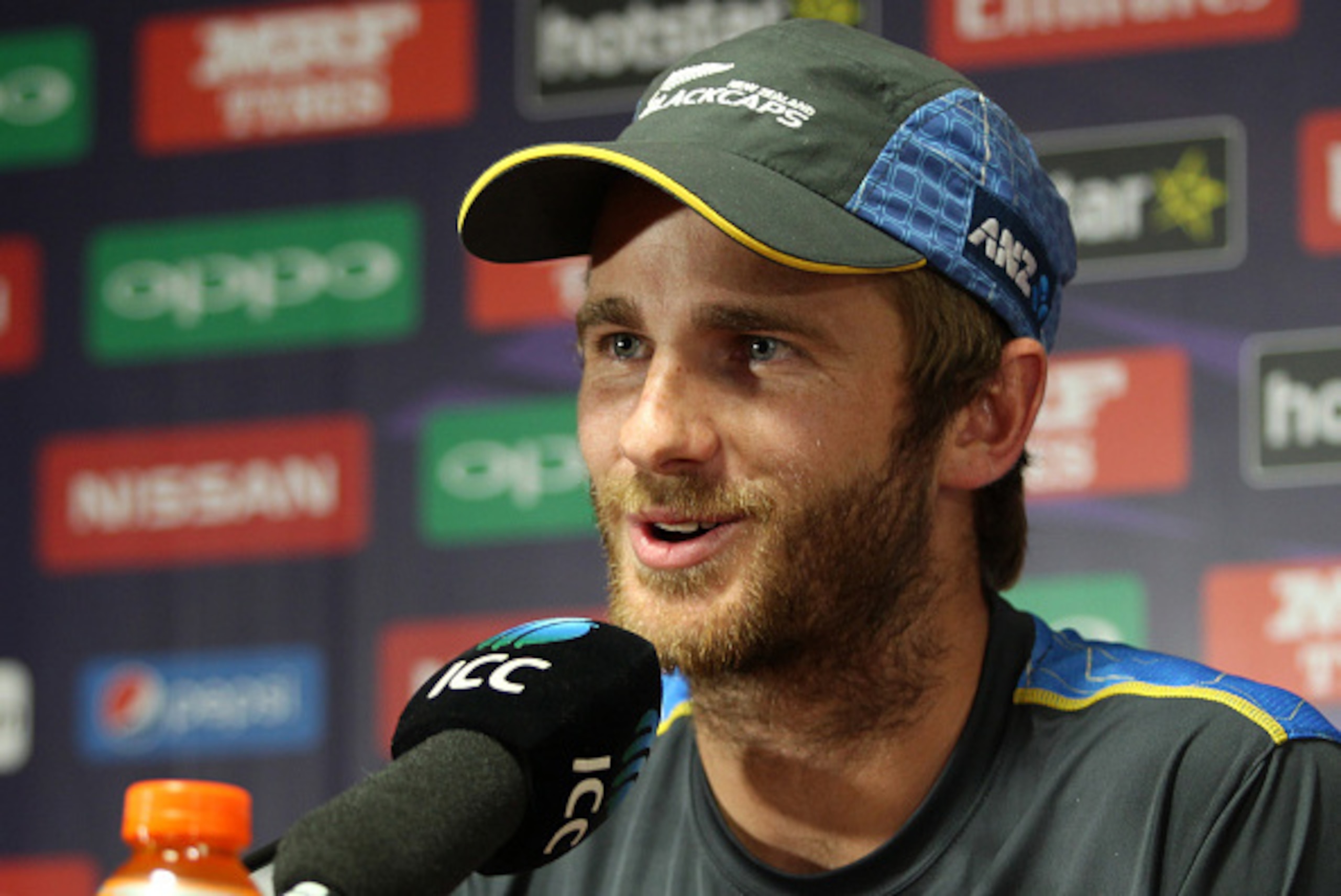 New Zealand captain Kane Williams speaks to media ahead of the forthcoming opening match of the WT20 between India and New Zealand at the VCA stadium in Nagpur on March 14, 2014.
 / AFP / PRASHANT BOOT        (Photo credit should read PRASHANT BOOT/AFP/Ge