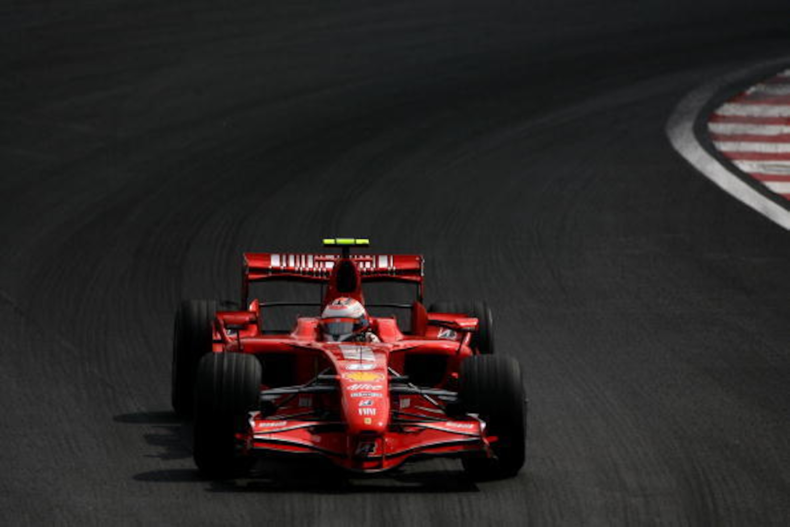 SAO PAULO, BRAZIL - OCTOBER 21:  Kimi Raikkonen of Finland and Ferrari in action during the Brazilian Formula One Grand Prix at the Autodromo Interlagos on October 21, 2007 in Sao Paulo, Brazil.  (Photo by Paul Gilham/Getty Images)