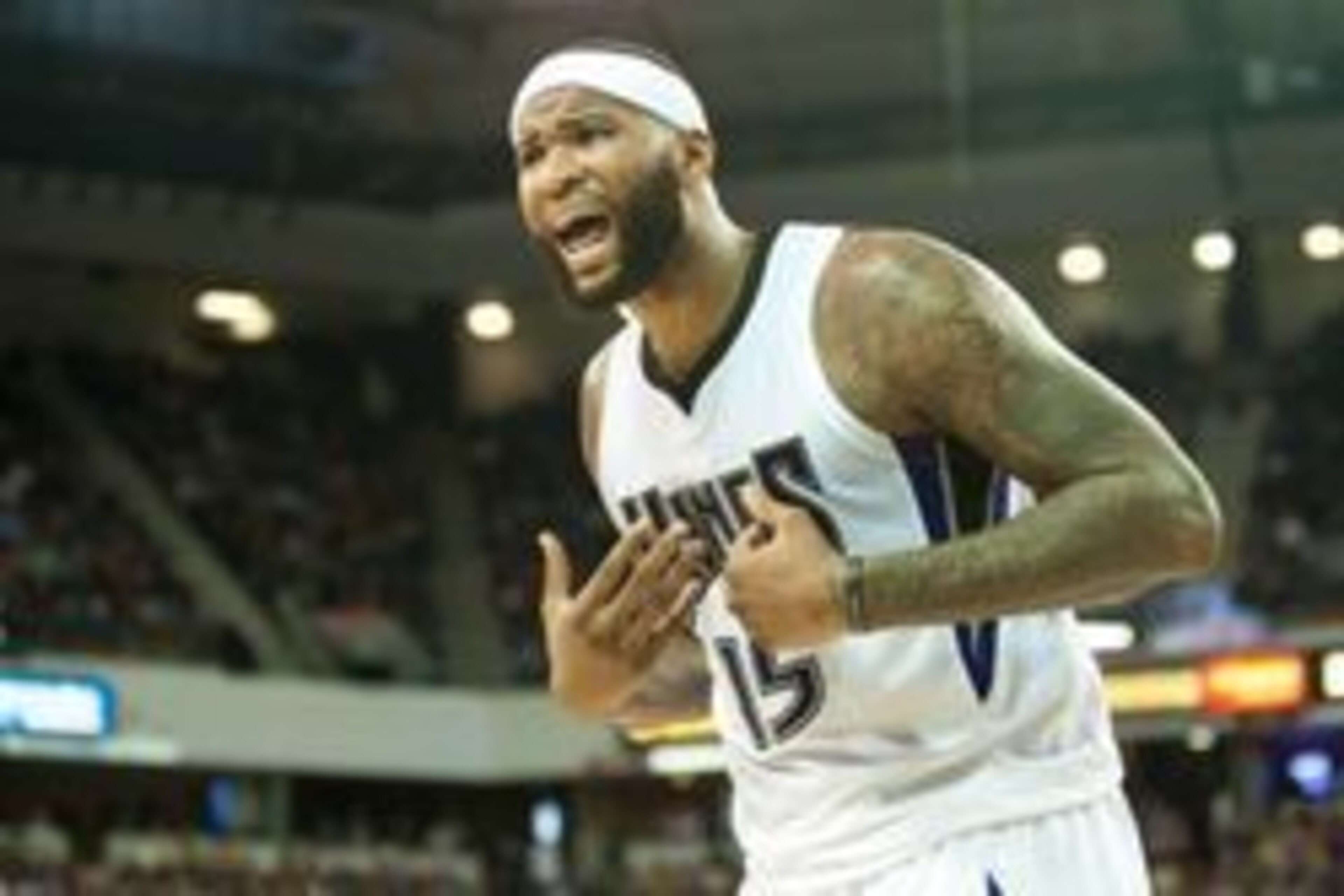 Mar 9, 2016; Sacramento, CA, USA; Sacramento Kings center DeMarcus Cousins (15) reacts to a call with the referee during the second quarter of the game against the Cleveland Cavaliers at Sleep Train Arena. The Cleveland Cavaliers defeated the Sacramento K Mar 9, 2016; Sacramento, CA, USA; Sacramento Kings center DeMarcus Cousins (15) reacts to a call with the referee during the second quarter of the game against the Cleveland Cavaliers at Sleep Train Arena. The Cleveland Cavaliers defeated the Sacramento K