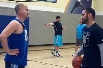Hoops at the local gym is therapeutic for Weddle.