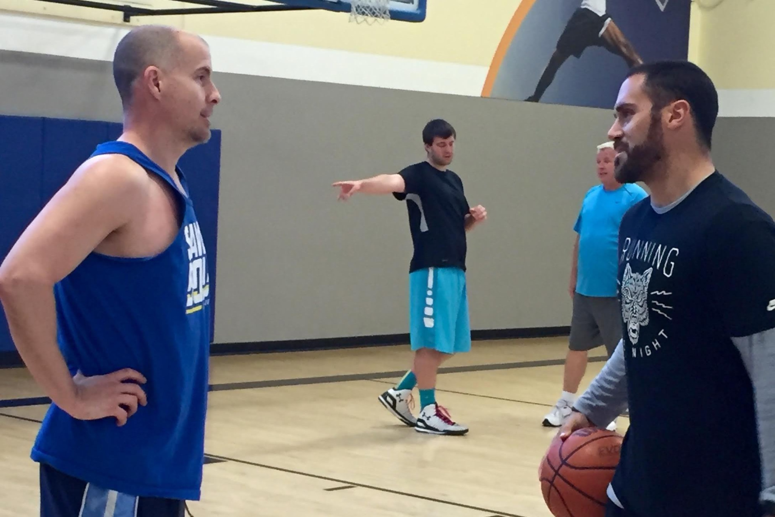 Hoops at the local gym is therapeutic for Weddle. Hoops at the local gym is therapeutic for Weddle.