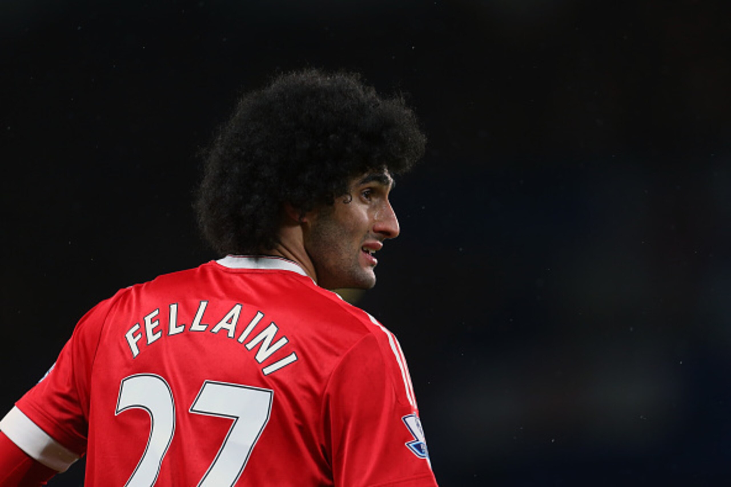 LONDON, ENGLAND - FEBRUARY 07 :  Marouane Fellaini of Manchester United during the Barclays Premier League match between Chelsea and Manchester United at Stamford Bridge on February 7, 2016 in London, England.  (Photo by Catherine Ivill - AMA/Getty Images