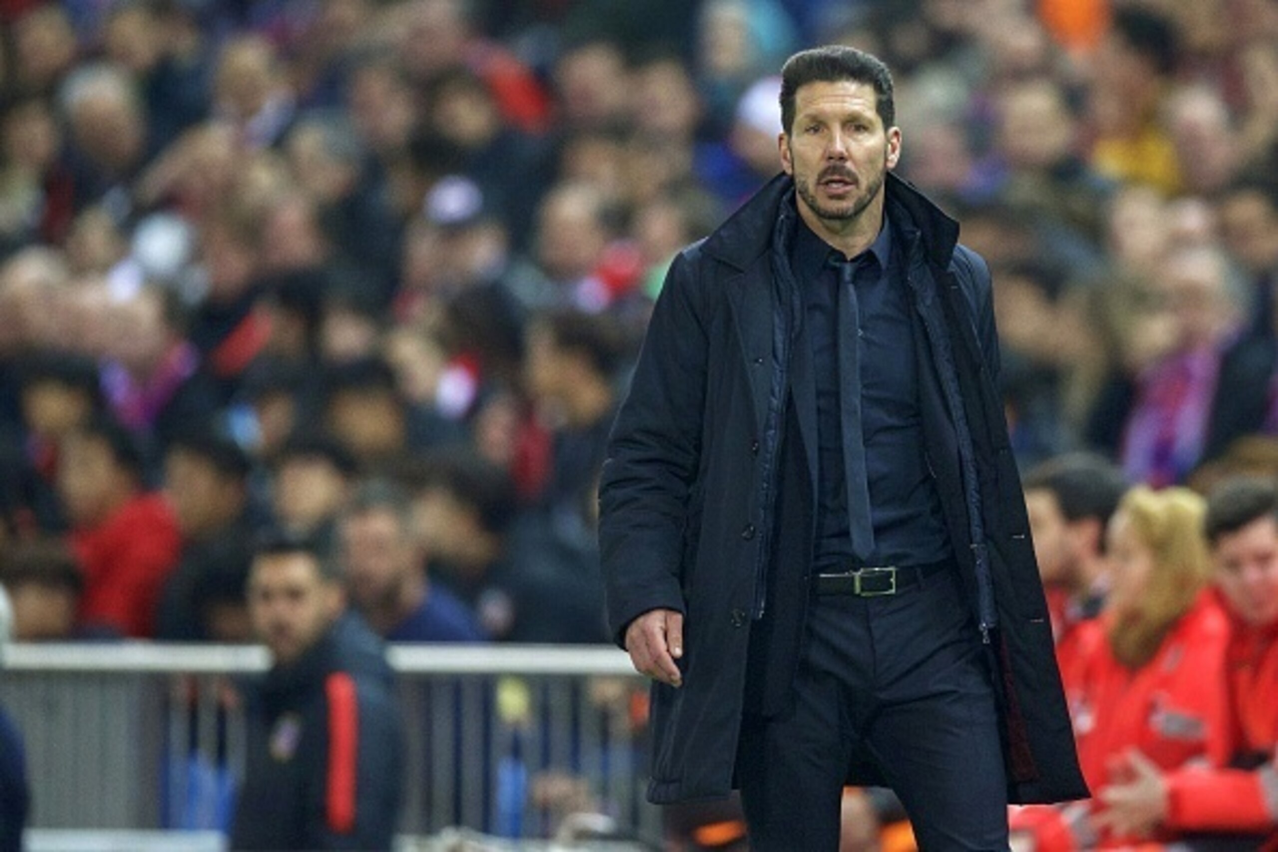 coach Diego Simeone of Club Atletico de Madrid during the UEFA Champions League Round of 16, Second leg match between Atletico madrid and PSV Eindhoven on March 15, 2016 at the Estadio Vicente Calderón in Madrid, Spain.(Photo by VI Images via Getty Images