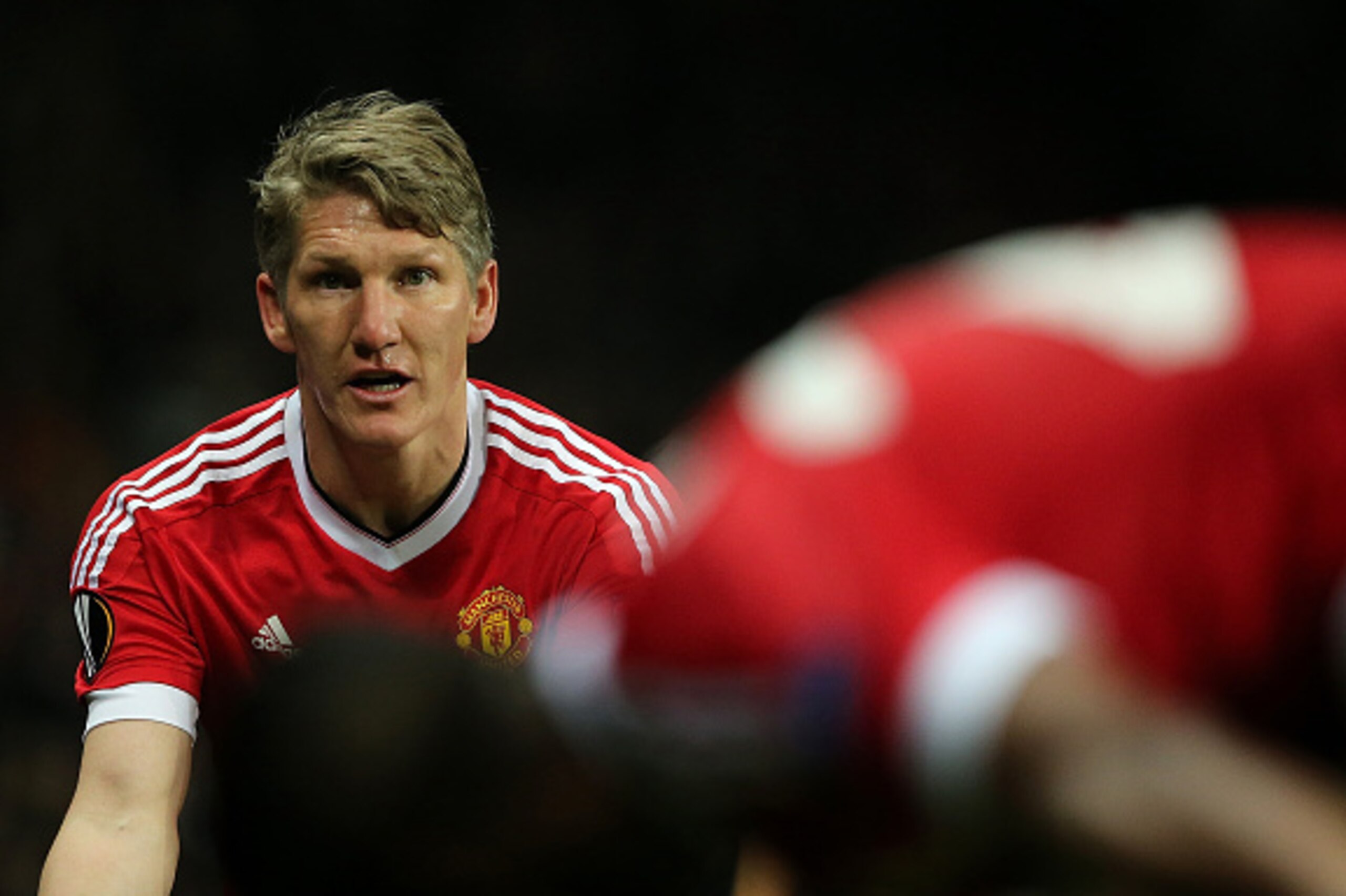 MANCHESTER, ENGLAND - MARCH 17: Bastian Schweinsteiger of Manchester United reacts during the UEFA Europa League Round of 16 Second Leg match between Manchester United and Liverpool at Old Trafford on March 17, 2016 in Manchester, England. (Photo by Mat MANCHESTER, ENGLAND - MARCH 17: Bastian Schweinsteiger of Manchester United reacts during the UEFA Europa League Round of 16 Second Leg match between Manchester United and Liverpool at Old Trafford on March 17, 2016 in Manchester, England. (Photo by Mat