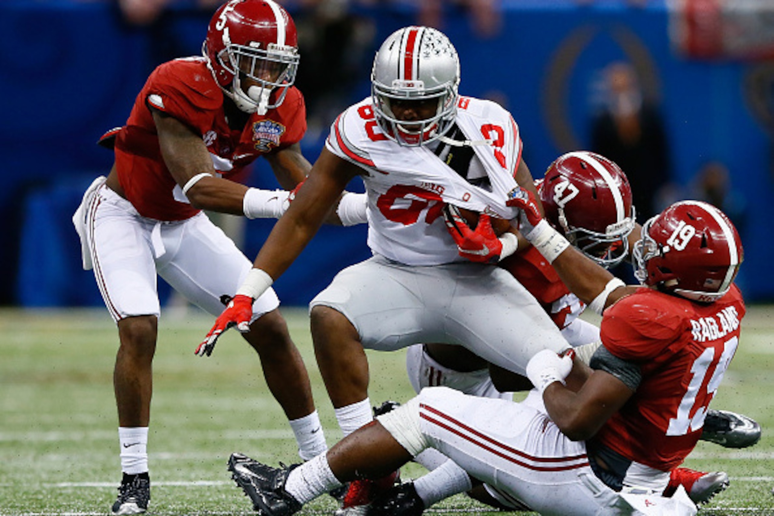 NEW ORLEANS, LA - JANUARY 01:  Noah Brown #80 of the Ohio State Buckeyes in action against the Alabama Crimson Tide during the All State Sugar Bowl at the Mercedes-Benz Superdome on January 1, 2015 in New Orleans, Louisiana.  (Photo by Kevin C. Cox/Getty 