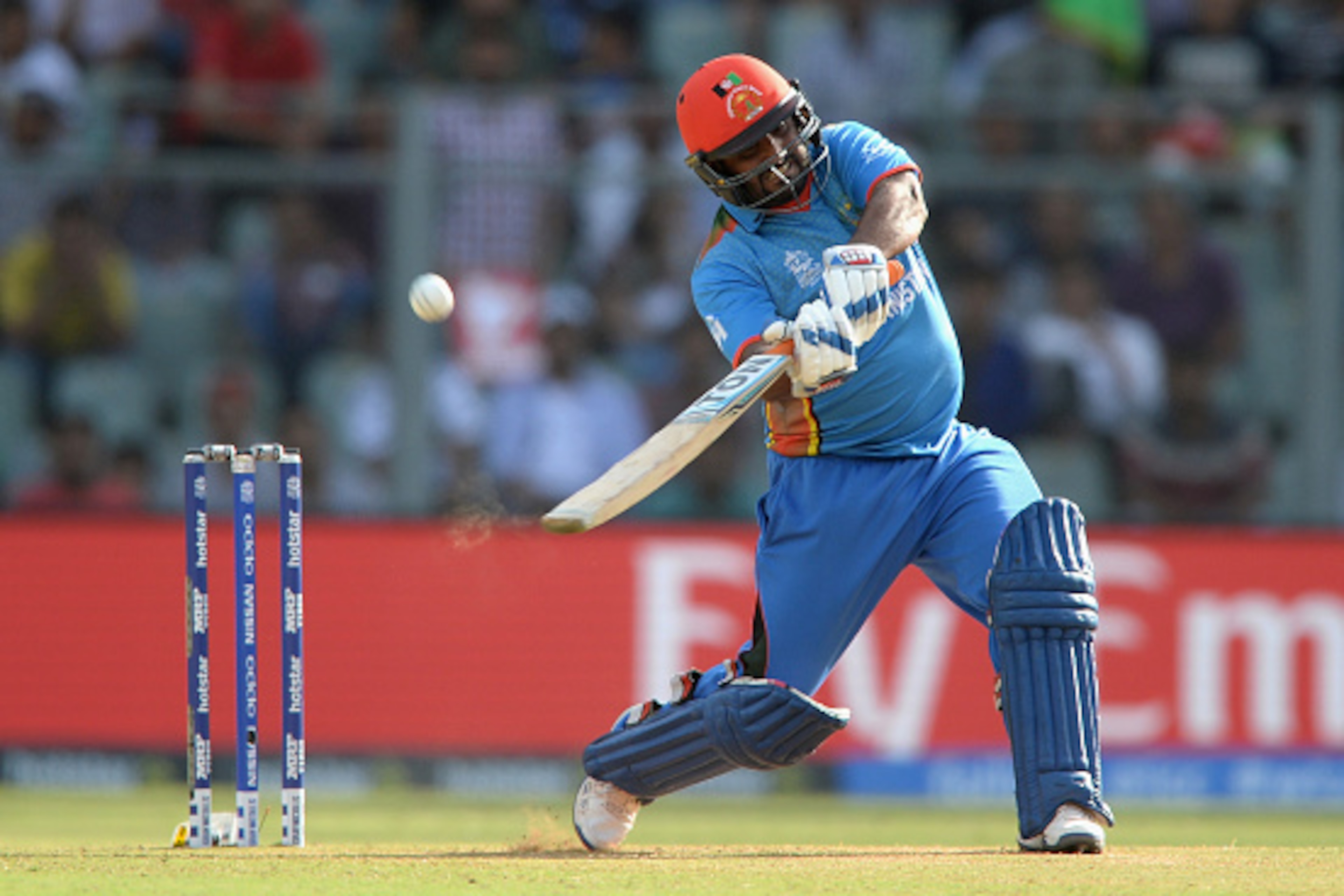 MUMBAI, INDIA - MARCH 20: Mohammad Shahzad of Afghanistan bats during the ICC World Twenty20 India 2016 Super 10s Group 1 match between South Africa and Afghanistan at Wankhede Stadium on March 20, 2016 in Mumbai, India. (Photo by Gareth Copley/Getty Im MUMBAI, INDIA - MARCH 20: Mohammad Shahzad of Afghanistan bats during the ICC World Twenty20 India 2016 Super 10s Group 1 match between South Africa and Afghanistan at Wankhede Stadium on March 20, 2016 in Mumbai, India. (Photo by Gareth Copley/Getty Im