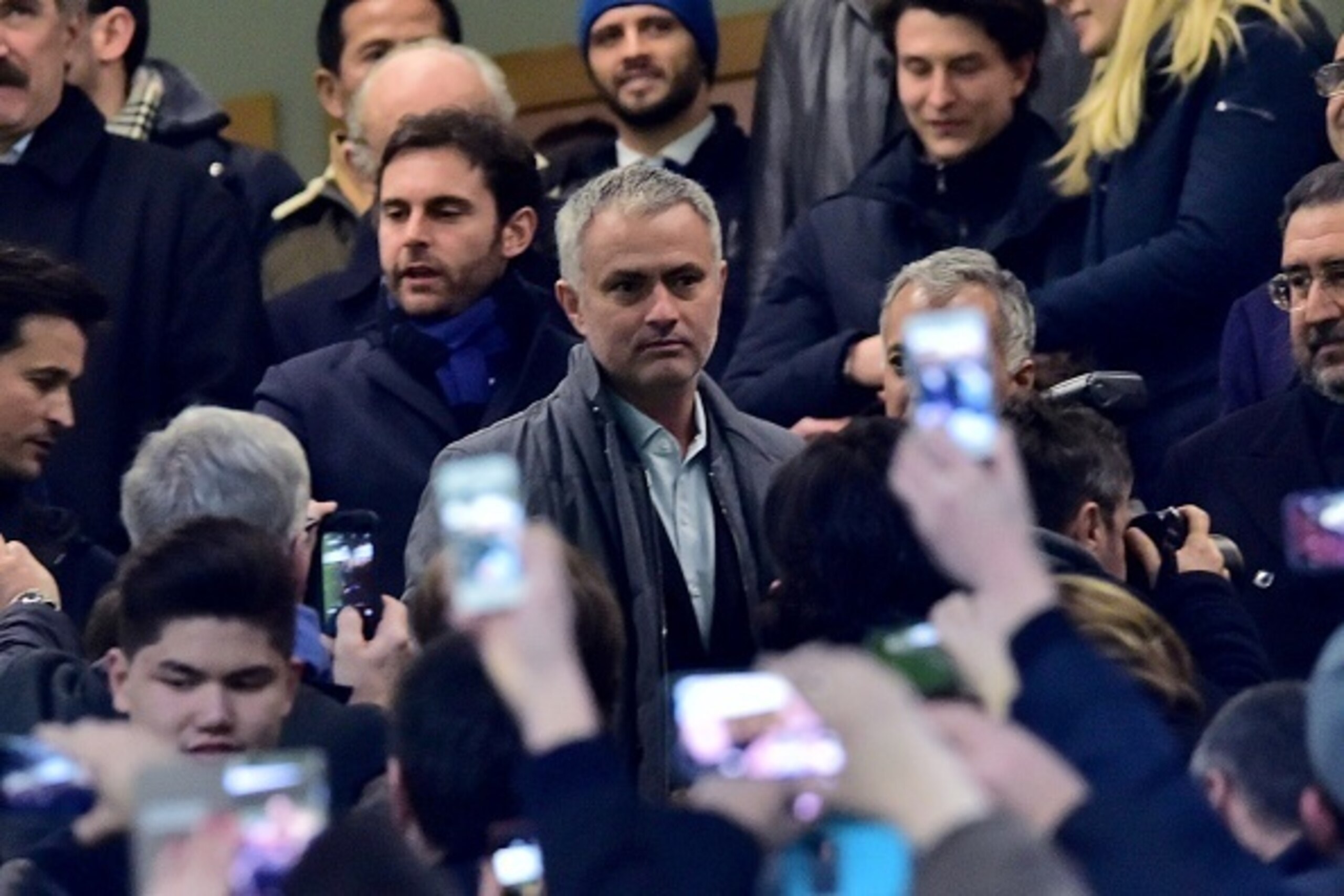 Former Inter Milan's coach from Portugal Jose Mourinho arrives at the Italian Serie A football match Inter Milan' vs Sampdoria' at 'San Siro' Stadium in Milan on Febrauary 20, 2016.  / AFP / GIUSEPPE CACACE        (Photo credit should read GIUSEPPE CACACE