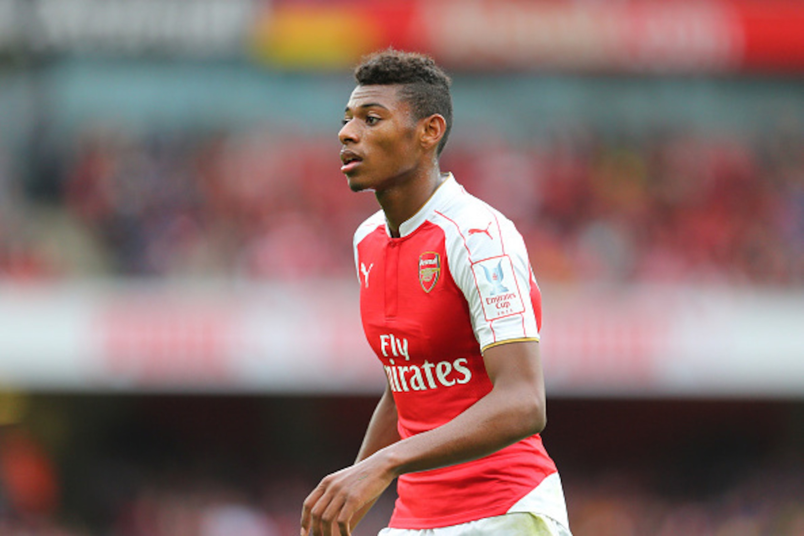 LONDON, ENGLAND - JULY 26:  Jeff Reine-Adelaide of Arsenal during the Emirates Cup match between Arsenal and VfL Wolfsburg at Emirates Stadium on July 26, 2015 in London, England.  (Photo by Catherine Ivill - AMA/Getty Images).