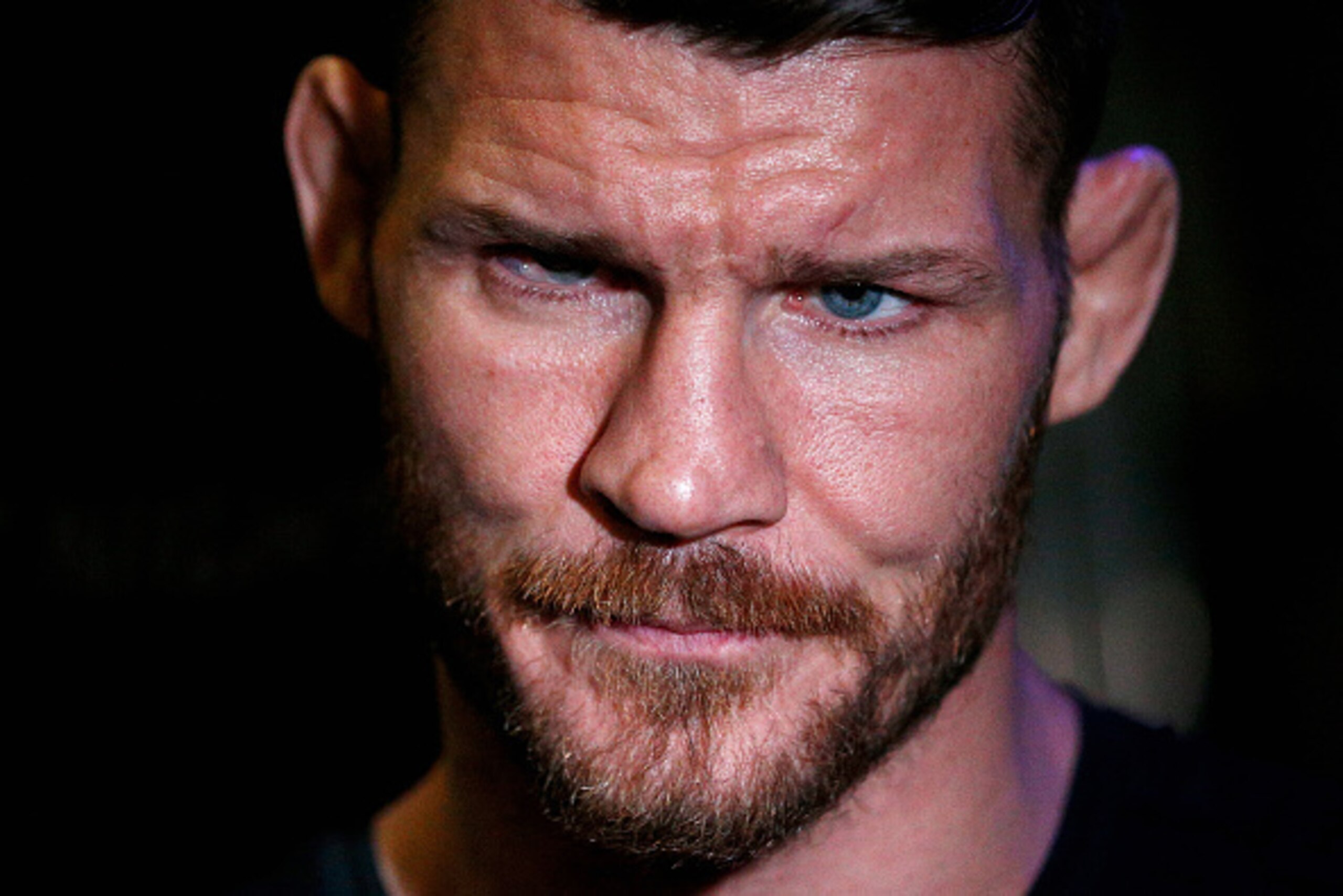LONDON, ENGLAND - FEBRUARY 26:  Michael 'The Count' Bisping of England speaks to the media during the UFC Fight Night Weigh-in held at at Indigo at The O2 Arena on February 26, 2016 in London, England. Anderson 'The Spider' Silva of Brazil and Michael 'Th