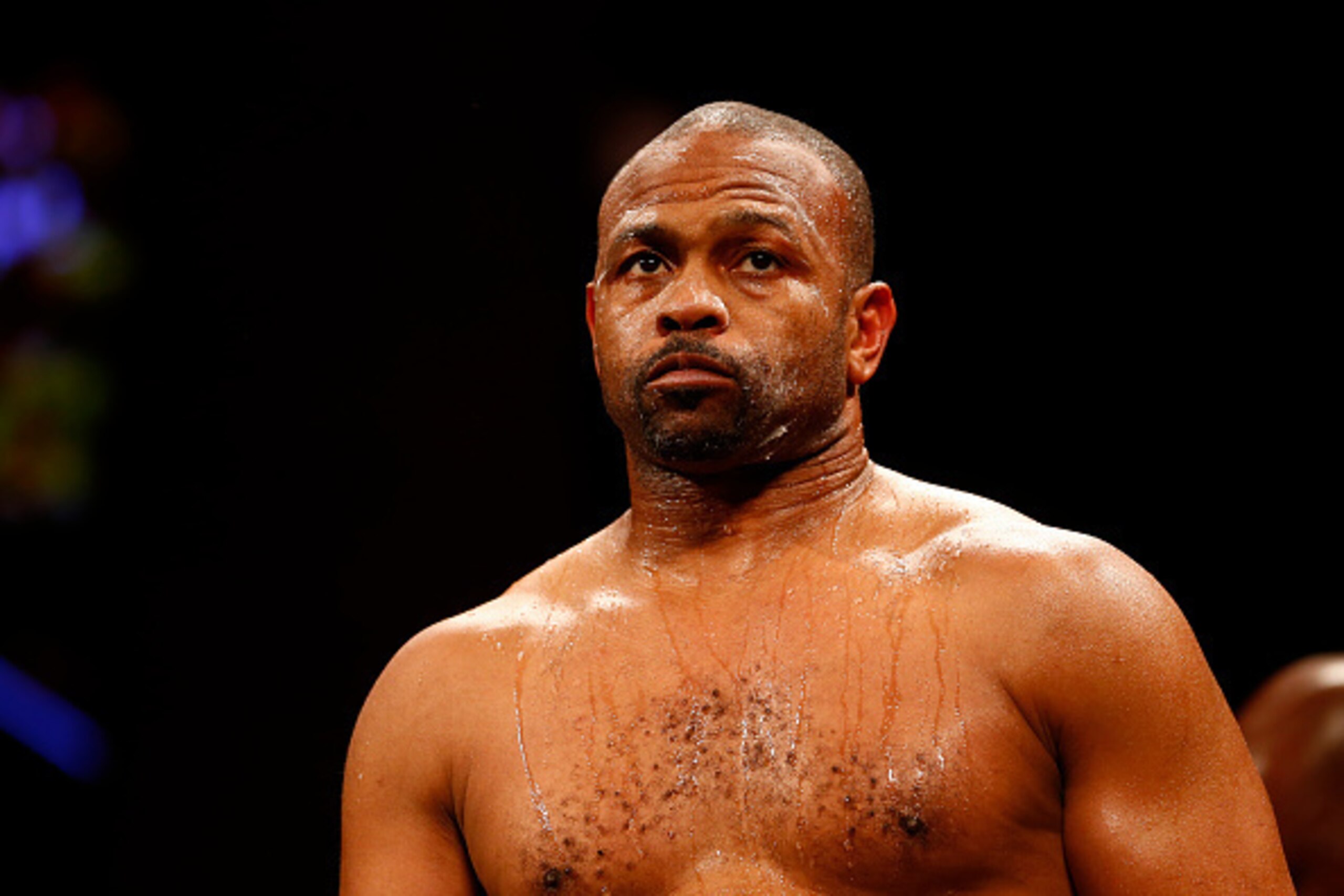 MASHANTUCKET, CT - AUGUST 16: Roy Jones Jr. during his match against Eric Watkins in the season two finale of NUVOtvs Knockout at Foxwoods Resort Casino on August 16, 2015 in Mashantucket, Connecticut. Jones won by a knockout in the sixth round. (Rich Sch