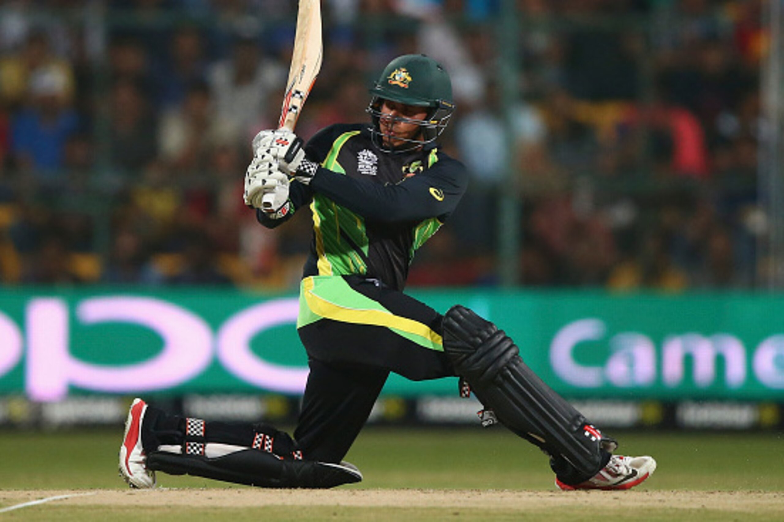 BANGALORE, INDIA - MARCH 21: Usman Khawaja of Australia bats during the ICC World Twenty20 India 2016 Super 10s Group 2 match between Australia and Bangladesh at M. Chinnaswamy Stadium on March 21, 2016 in Bangalore, India. (Photo by Ryan Pierse/Getty I BANGALORE, INDIA - MARCH 21: Usman Khawaja of Australia bats during the ICC World Twenty20 India 2016 Super 10s Group 2 match between Australia and Bangladesh at M. Chinnaswamy Stadium on March 21, 2016 in Bangalore, India. (Photo by Ryan Pierse/Getty I