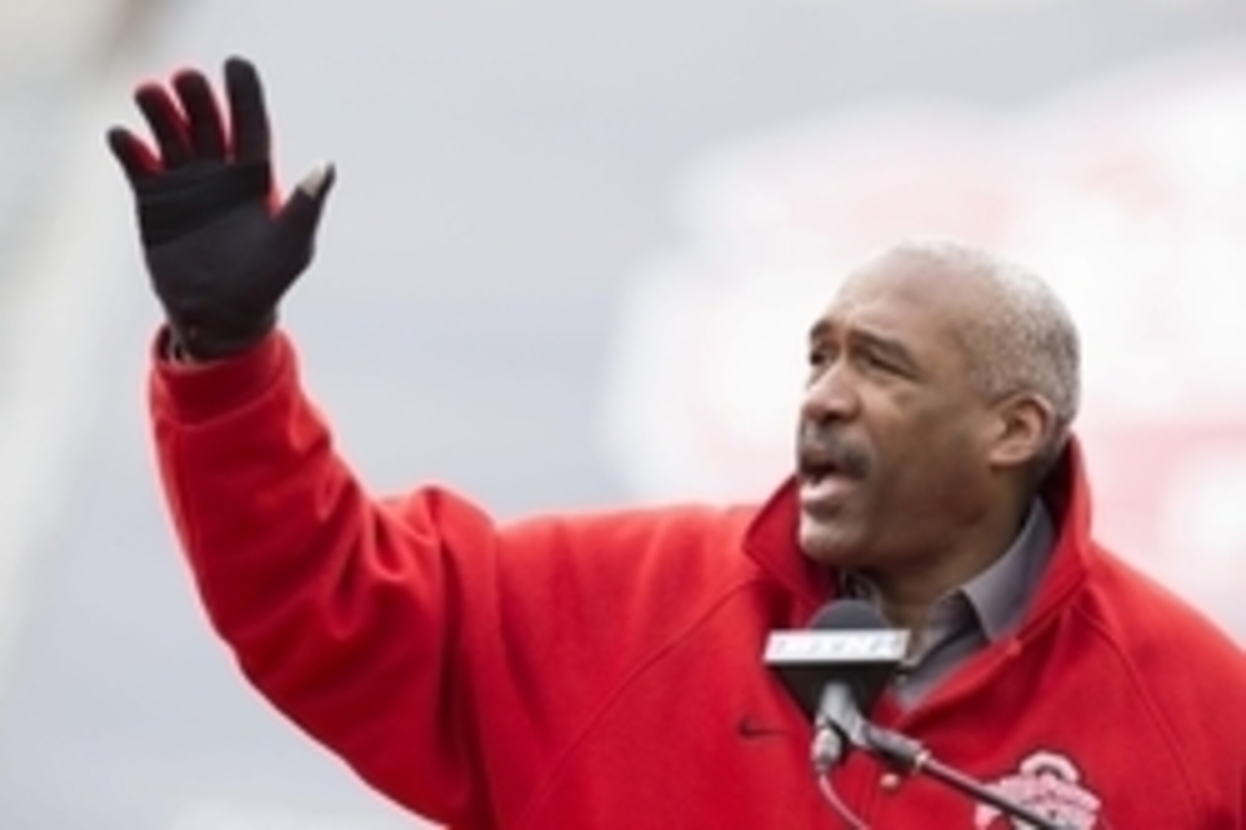 Jan 24, 2015; Columbus, OH, USA; Ohio State Buckeyes athletic director Gene Smith addresses the fans during the National Championship celebration at Ohio Stadium. Mandatory Credit: Greg Bartram-USA TODAY Sports Jan 24, 2015; Columbus, OH, USA; Ohio State Buckeyes athletic director Gene Smith addresses the fans during the National Championship celebration at Ohio Stadium. Mandatory Credit: Greg Bartram-USA TODAY Sports