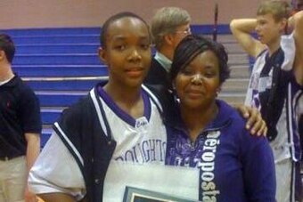 Devonte' Graham with his mother, Dewanna, during his freshman season at Broughton High School.