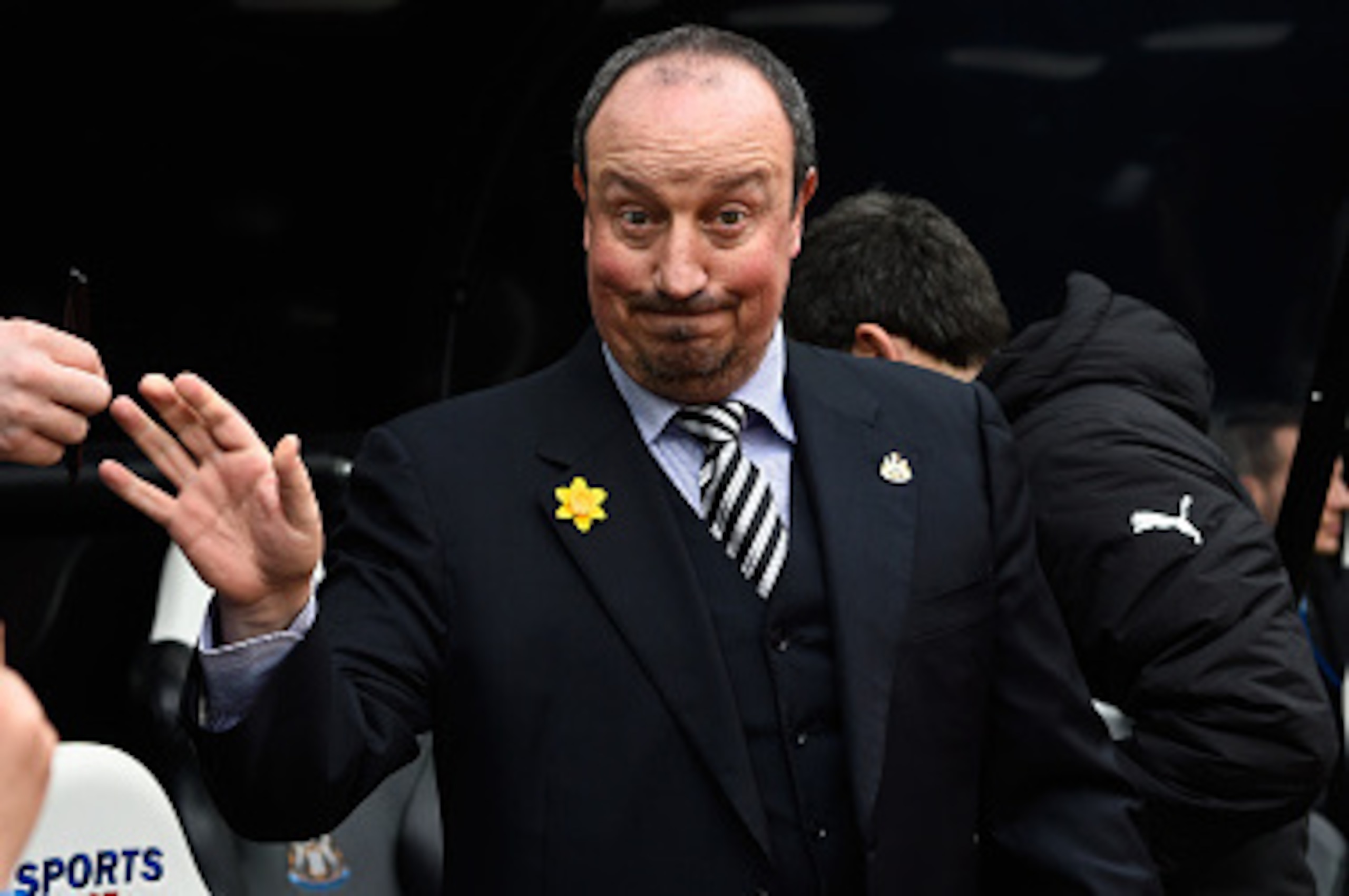 NEWCASTLE UPON TYNE, ENGLAND - MARCH 20:   Rafael Benitez, manager of Newcastle United acknowledges the fans during the Barclays Premier League match between Newcastle United and Sunderland at St James' Park on March 20, 2016 in Newcastle upon Tyne, Unite