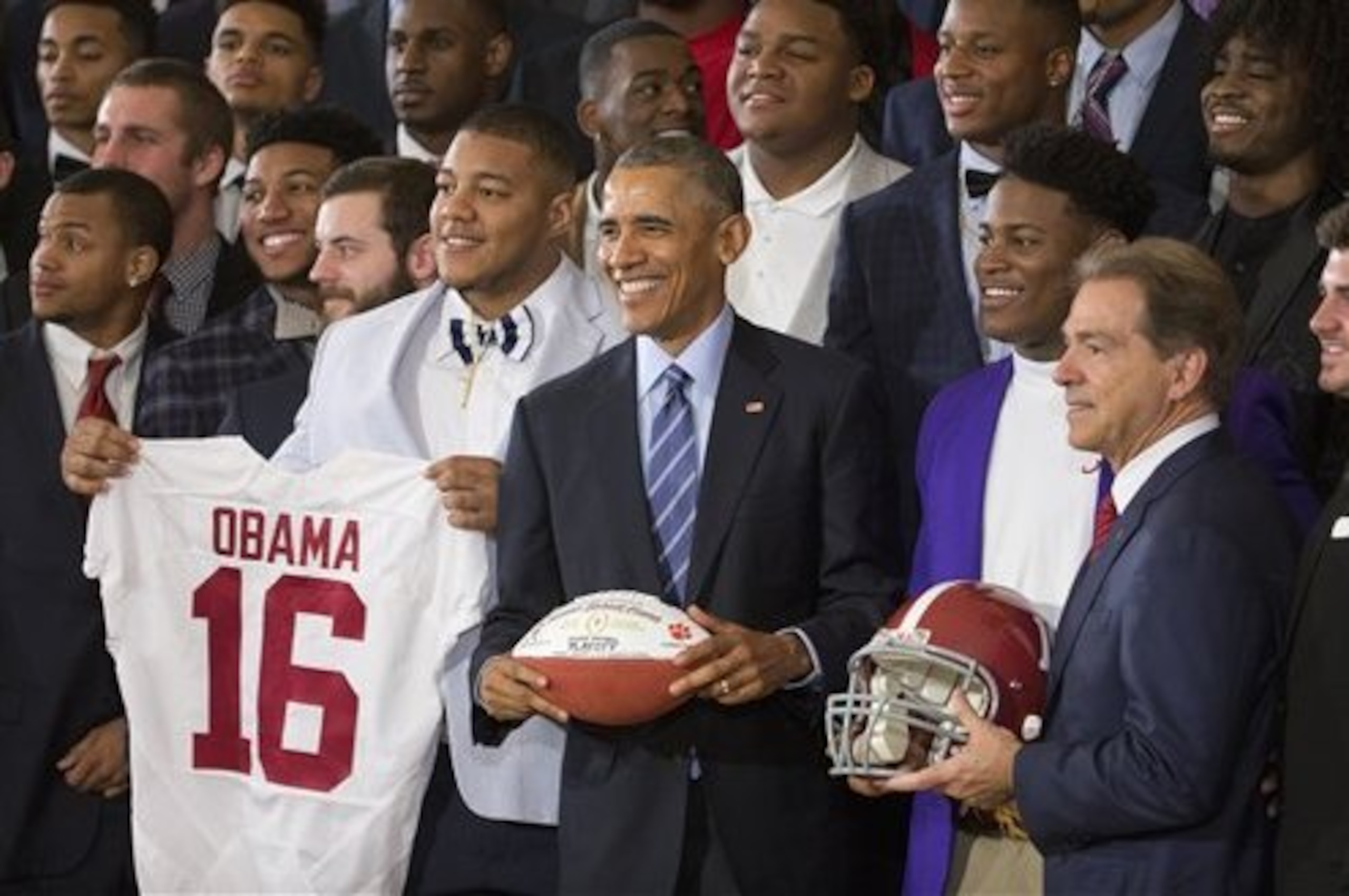 Nick Saban has brought the Crimson Tide to the White House four times since 2009.