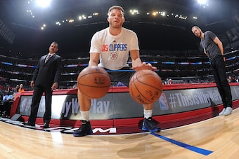 LOS ANGELES, CA  - MARCH 13: Blake Griffin #32 of the Los Angeles Clippers before the game against the Cleveland Cavaliers on March 13, 2016 at STAPLES Center in Los Angeles, California. NOTE TO USER: User expressly acknowledges and agrees that, by downlo