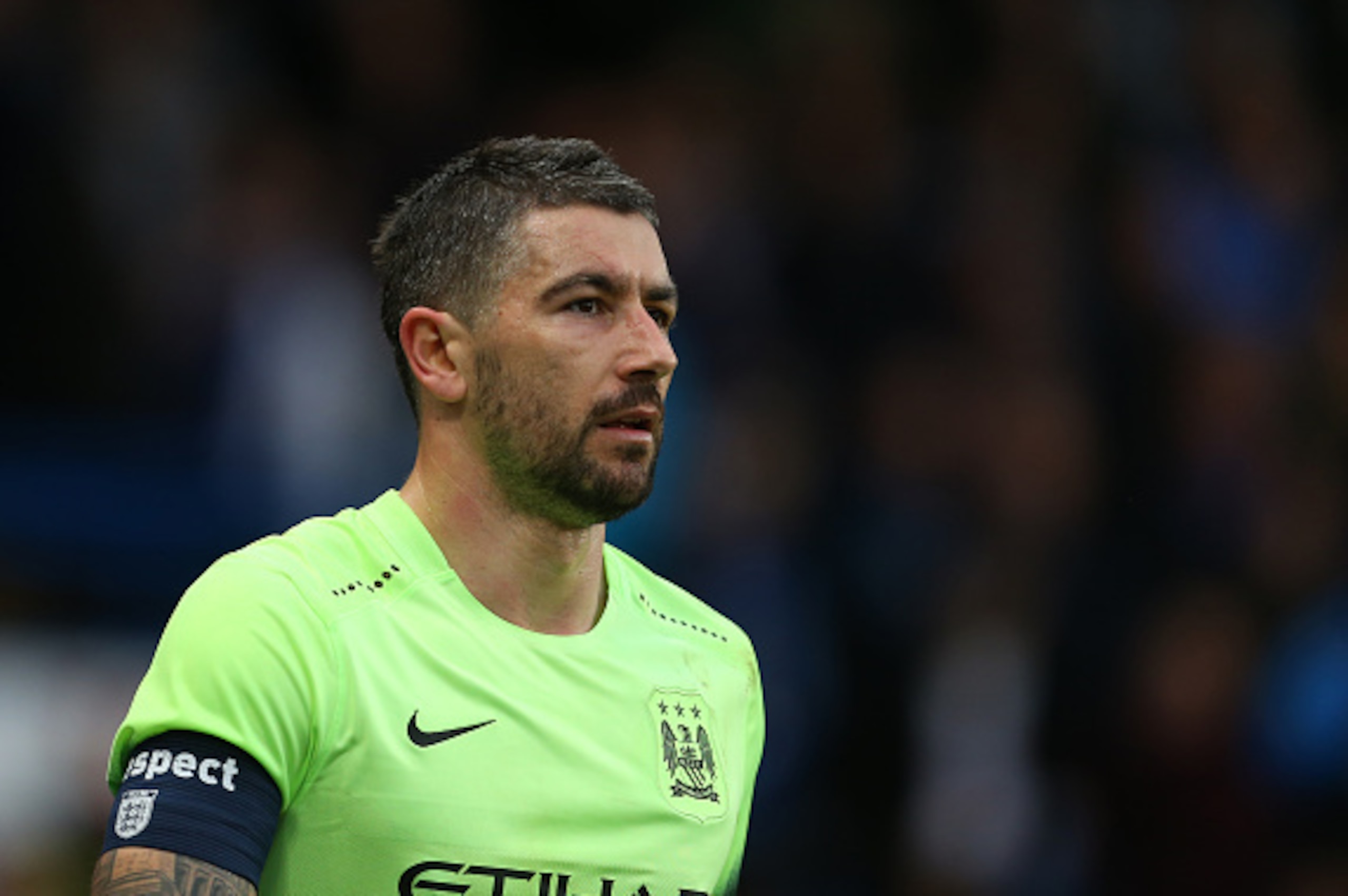 LONDON, ENGLAND - FEBRUARY 21:  Aleksandar Kolarov of Manchester City during the Emirates FA Cup match between Chelsea and Manchester City at Stamford Bridge on February 21, 2016 in London, England.  (Photo by Catherine Ivill - AMA/Getty Images)