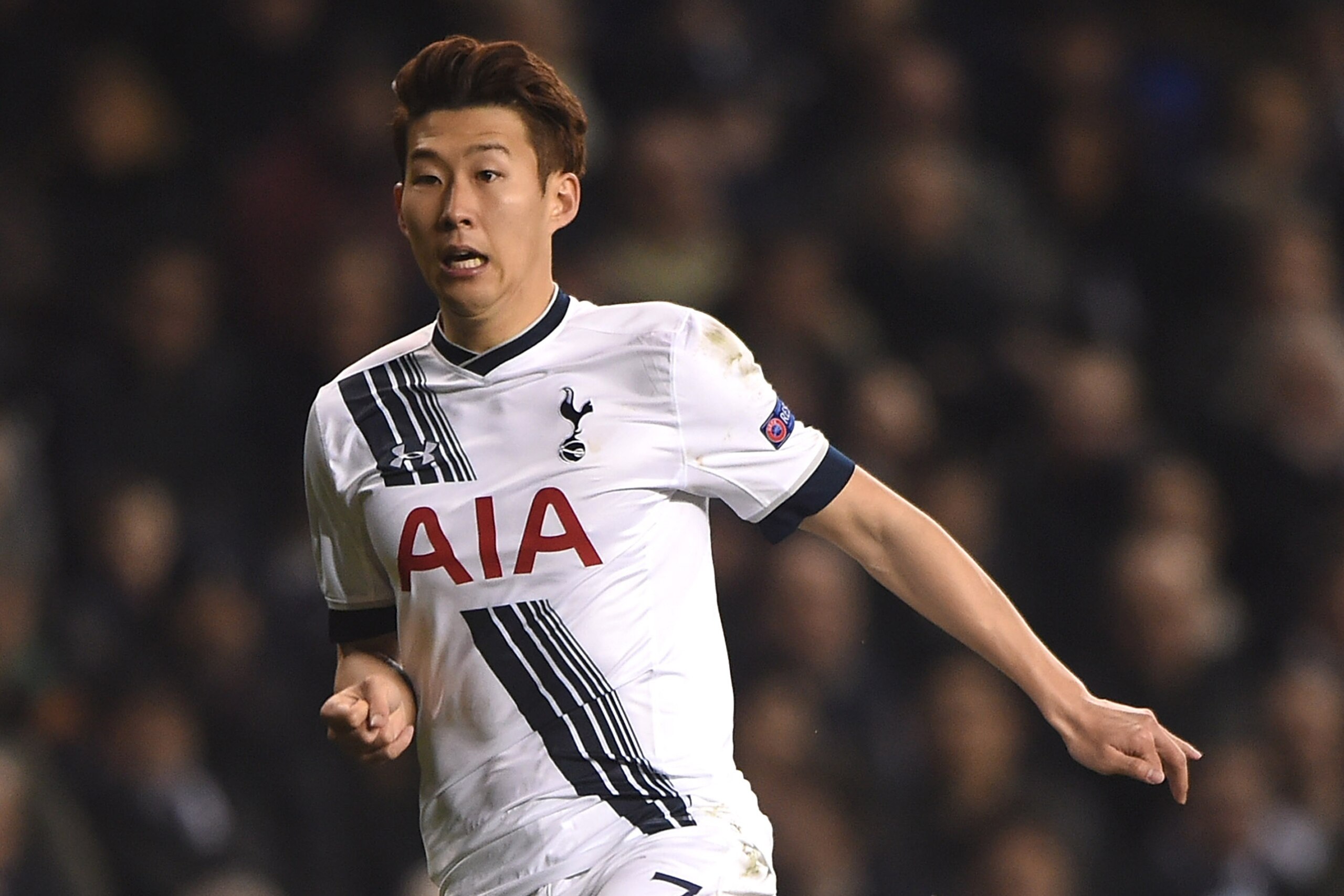 LONDON, ENGLAND - MARCH 17:  Heung-Min Son of Tottenham Hotspur in action during the UEFA Europa League Round of 16 Second Leg match between Tottenham Hotspur and Borussia Dortmund at White Hart Lane on March 17, 2016 in London, England. (Photo by Tom Dul