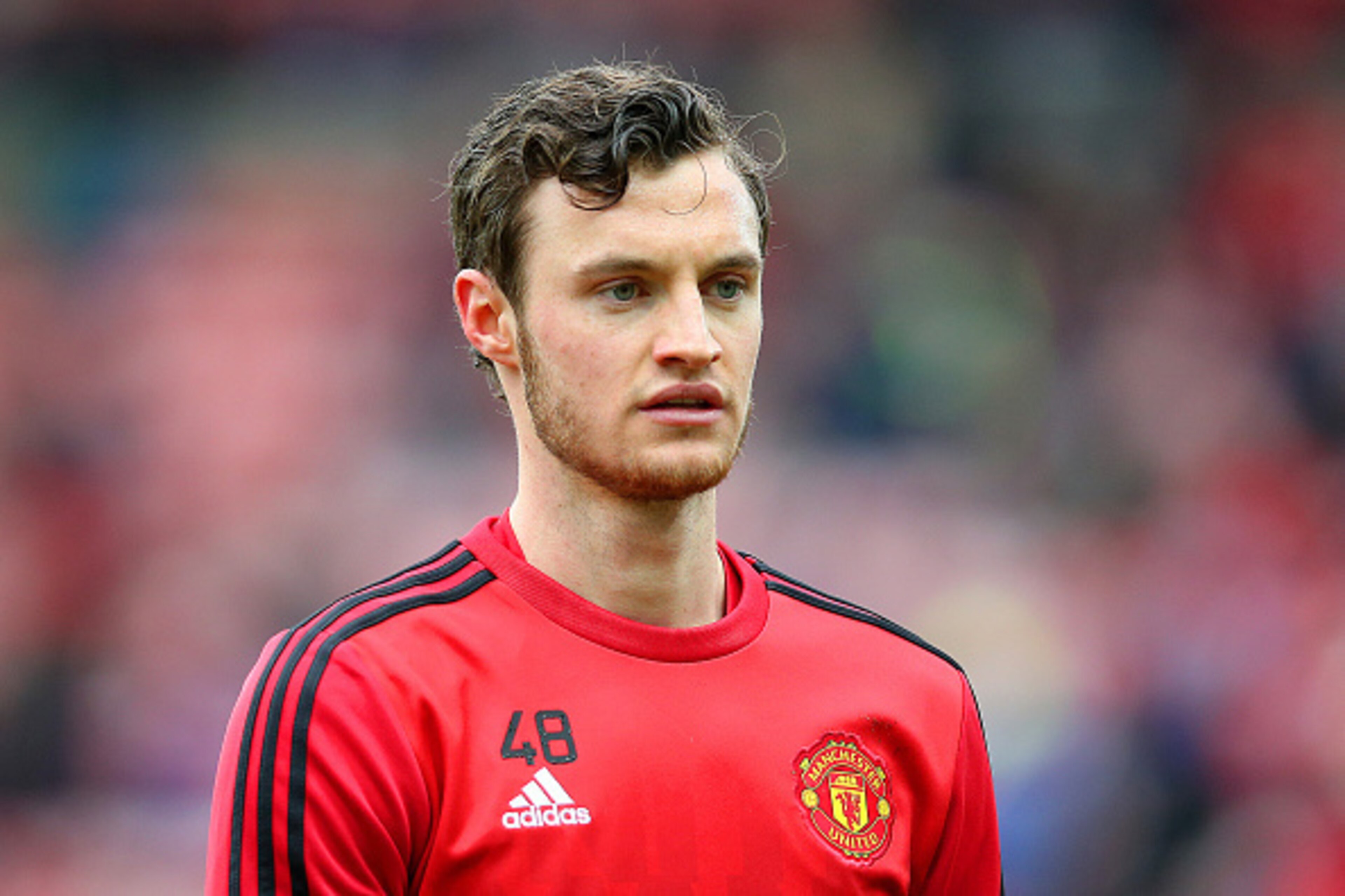 SUNDERLAND, ENGLAND - FEBRUARY 13: Will Keane of Manchester United is seen during the warm up prior to the Barclays Premier League match between Sunderland and Manchester United at the Stadium of Light on February 13, 2016 in Sunderland, England. (Photo SUNDERLAND, ENGLAND - FEBRUARY 13: Will Keane of Manchester United is seen during the warm up prior to the Barclays Premier League match between Sunderland and Manchester United at the Stadium of Light on February 13, 2016 in Sunderland, England. (Photo