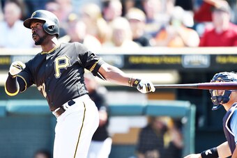 BRADENTON,  FL - MARCH 11:  Andrew McCutchen #22 of the Pittsburgh Pirates bats during a spring training game against the Tampa Bay Rays at McKechnie Field on March 11, 2016 in Bradenton, Florida.  (Photo by Ronald C. Modra/Sports Imagery/Getty Images)