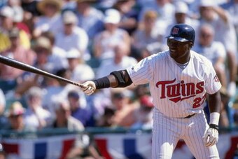 6 Mar 1999:  David Ortiz #27 of the Minnesota Twins swings his bat at the plate during the Spring Training game against the Baltimore Orioles at the Hammond Stadium in Fort Myers, Florida. The Twins defeated the Orioles 8-1. Mandatory Credit: Brian Bahr  