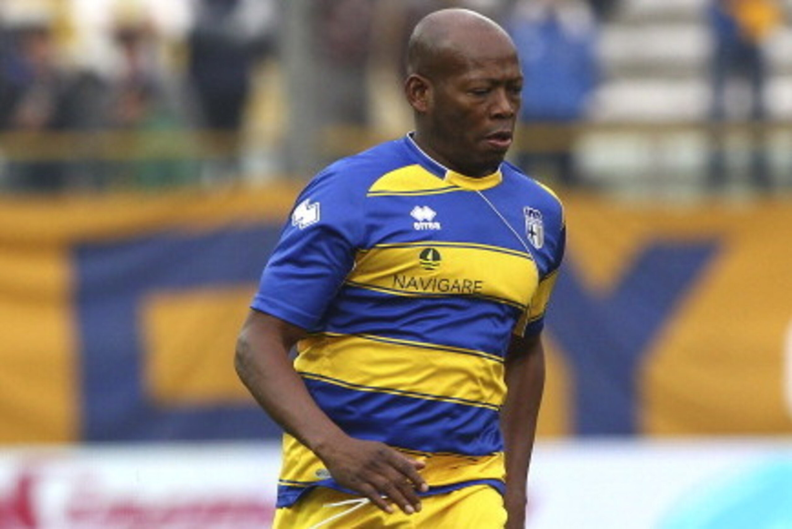 PARMA, ITALY - OCTOBER 13:  Faustino Asprilla of Stelle Gialloblu in action during the 100 Years Anniversary match between Stelle Crociate and US Stelle Gialloblu at Stadio Ennio Tardini on October 13, 2013 in Parma, Italy.  (Photo by Marco Luzzani/Getty 