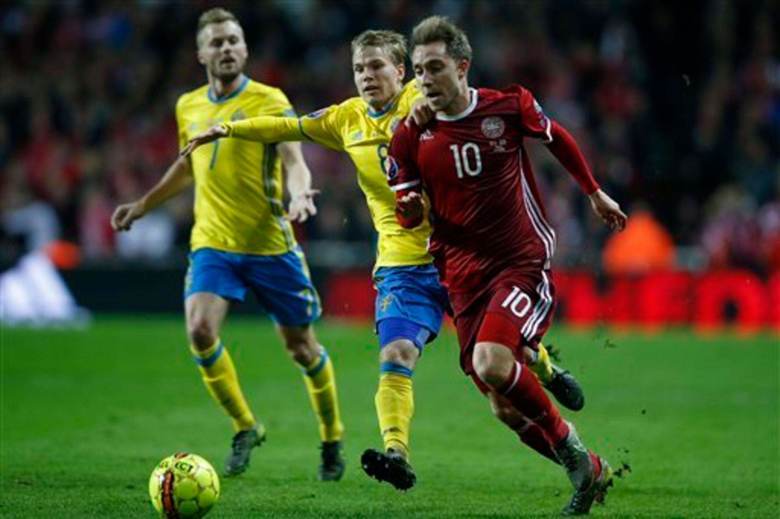 Eriksen did not see as much of the ball in Denmark's Euro 2016 playoff loss to Sweden as he would have liked.
