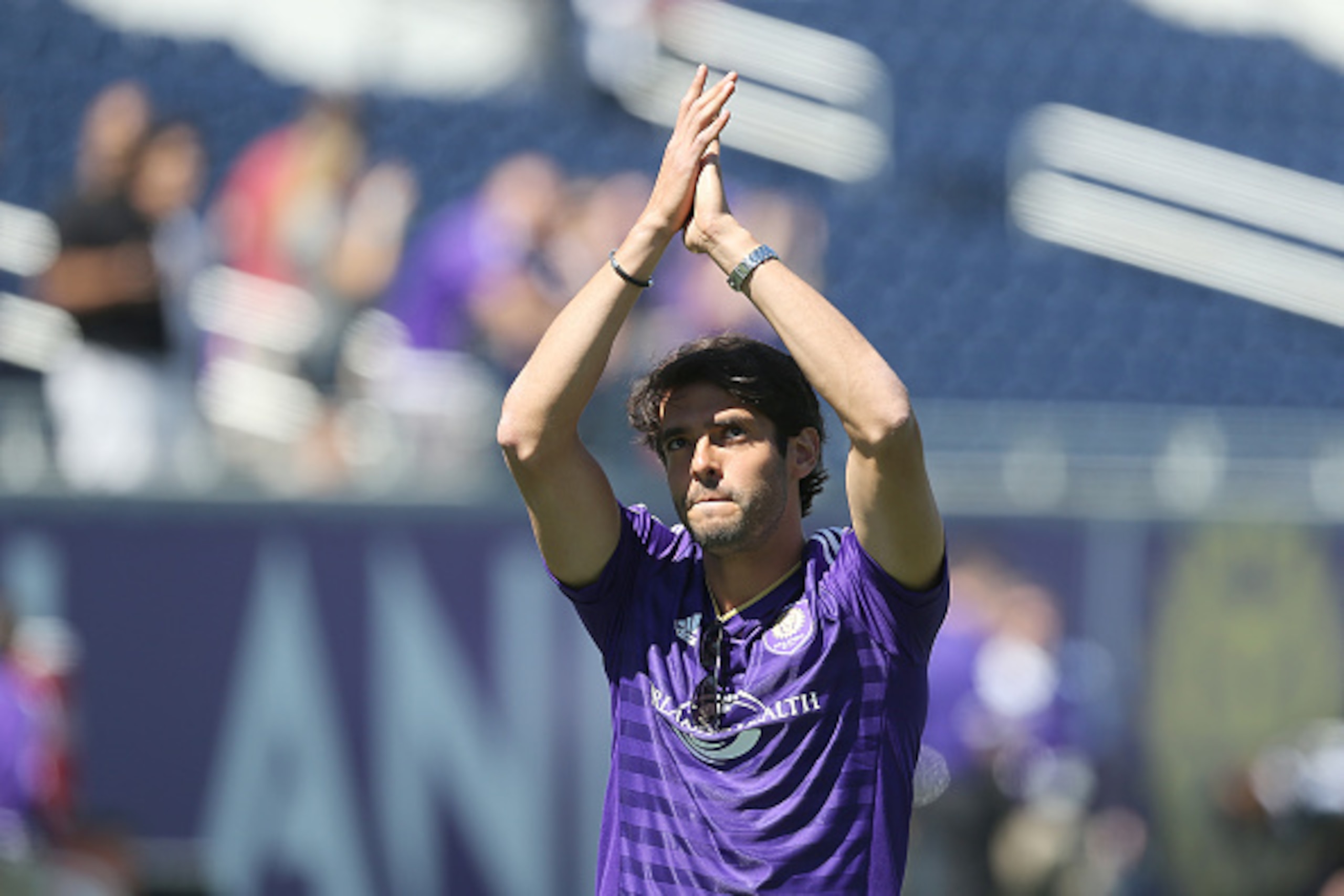 ORLANDO, FL - MARCH 06:  Kaka is seen on the field prior to a MLS soccer match between Real Salt Lake and the Orlando City SC at the Orlando Citrus Bowl on March 6, 2016 in Orlando, Florida. Kaka will not start the season opener due to injury. (Photo by A