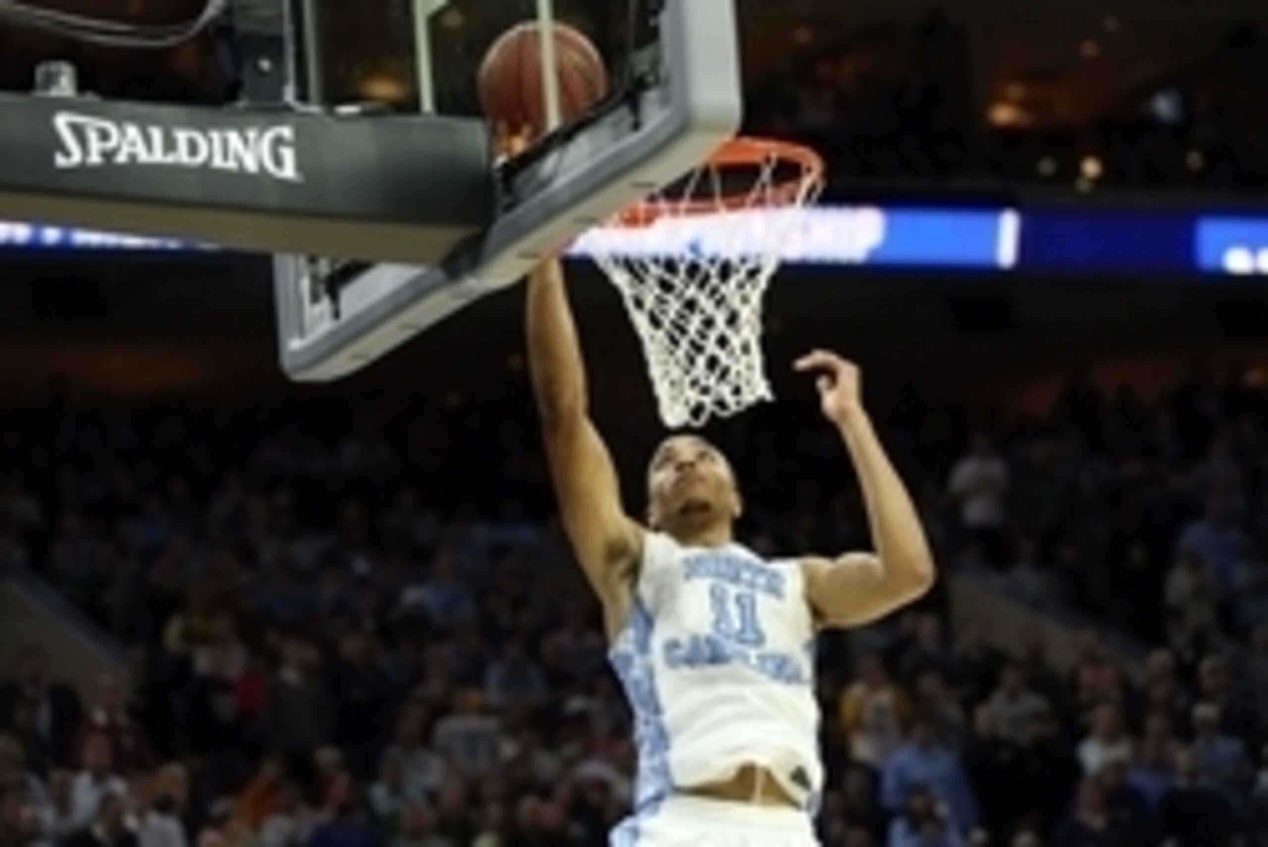 Mar 27, 2016; Philadelphia, PA, USA; North Carolina Tar Heels forward Brice Johnson (11) shoots against the Notre Dame Fighting Irish during the second half in the championship game in the East regional of the NCAA Tournament at Wells Fargo Center. Mandat