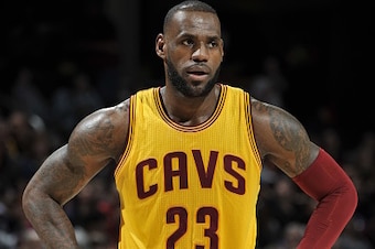 CLEVELAND, OH - MARCH 31:  LeBron James #23 of the Cleveland Cavaliers during the game against the Brooklyn Nets on March 31, 2016 at Quicken Loans Arena in Cleveland, Ohio. NOTE TO USER: User expressly acknowledges and agrees that, by downloading and/or 