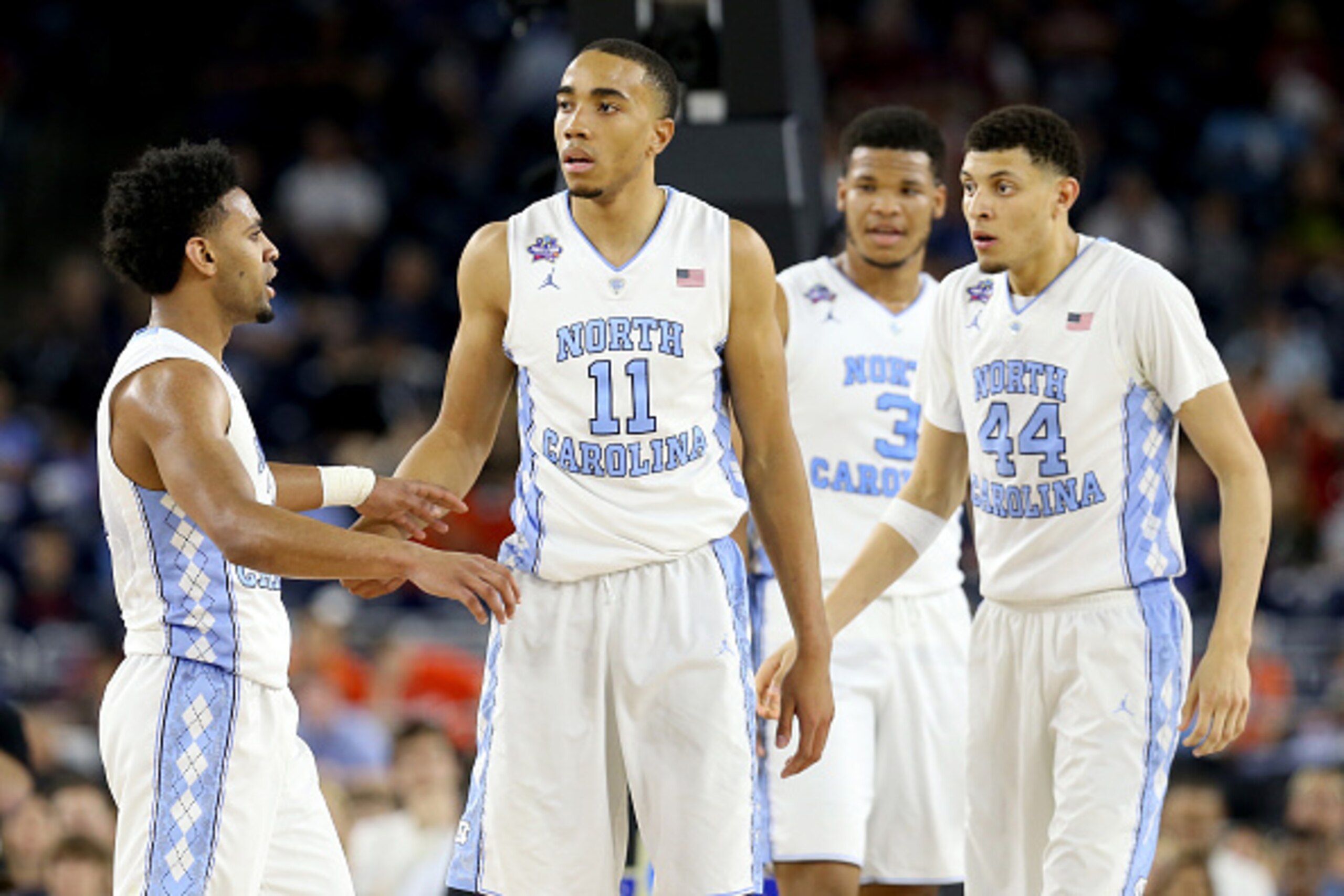 HOUSTON, TEXAS - APRIL 02:  Brice Johnson #11 of the North Carolina Tar Heels reacts in the second half against the Syracuse Orange during the NCAA Men's Final Four Semifinal at NRG Stadium on April 2, 2016 in Houston, Texas.  (Photo by Streeter Lecka/Get