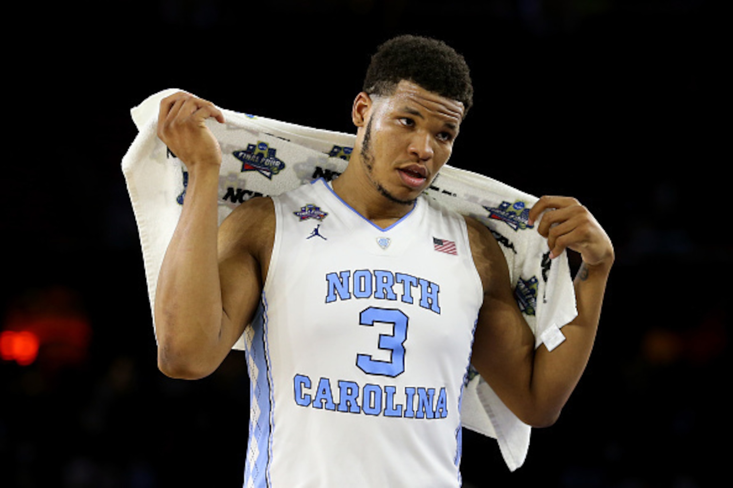 HOUSTON, TEXAS - APRIL 02:  Kennedy Meeks #3 of the North Carolina Tar Heels reacts after defeating the Syracuse Orange 83-66 in the NCAA Men's Final Four Semifinal at NRG Stadium on April 2, 2016 in Houston, Texas.  (Photo by Streeter Lecka/Getty Images)