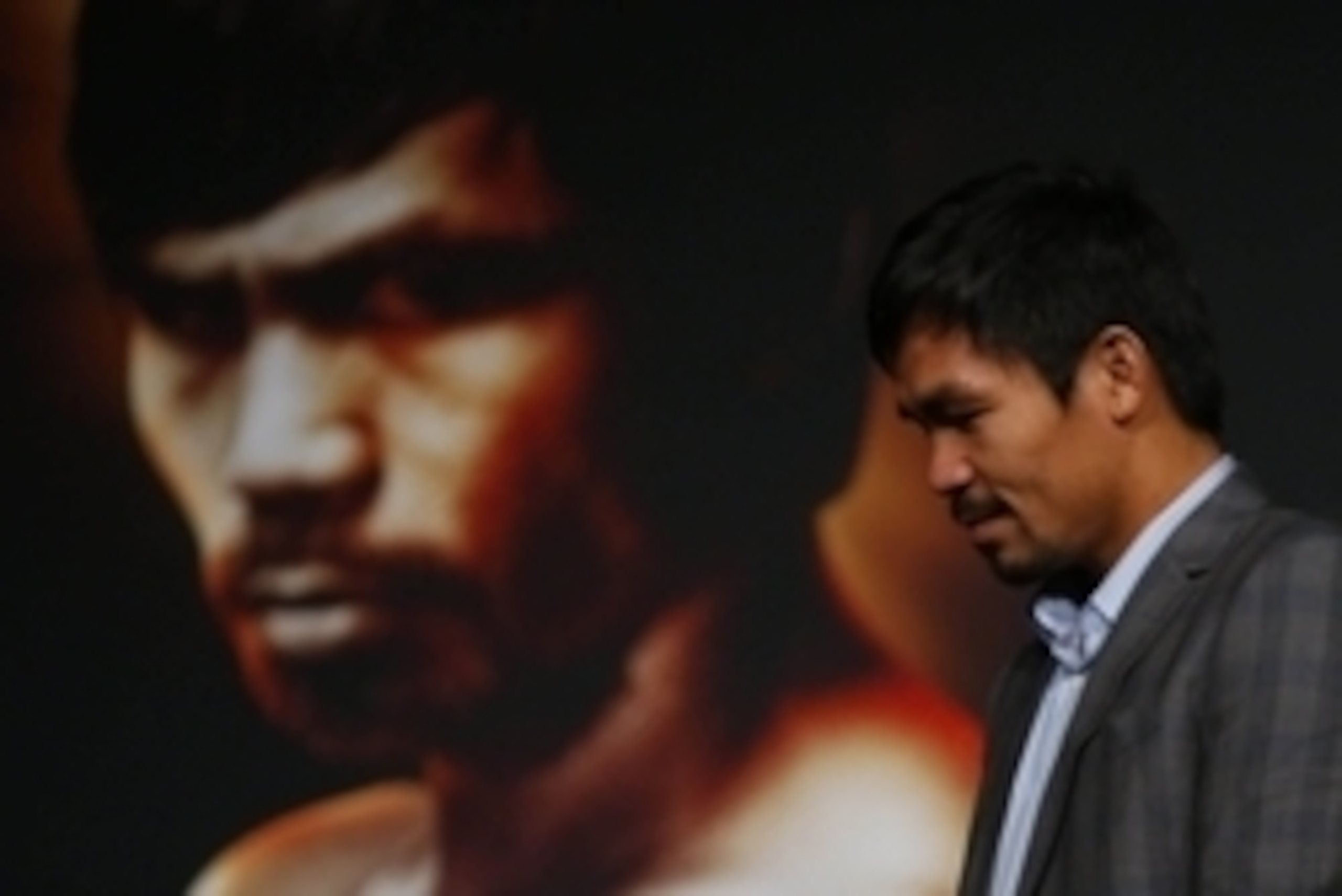 Jan 21, 2016; New York, NY, USA; Manny Pacquiao during a press conference at Madison Square Garden to announce the upcoming boxing fight against Timothy Bradley, Jr. to be held on April 9 in Las Vegas. Mandatory Credit: Noah K. Murray-USA TODAY Sports Jan 21, 2016; New York, NY, USA; Manny Pacquiao during a press conference at Madison Square Garden to announce the upcoming boxing fight against Timothy Bradley, Jr. to be held on April 9 in Las Vegas. Mandatory Credit: Noah K. Murray-USA TODAY Sports