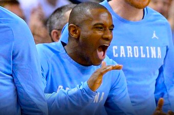 Coleman cheering on the Tar Heels in his role as a reserve.