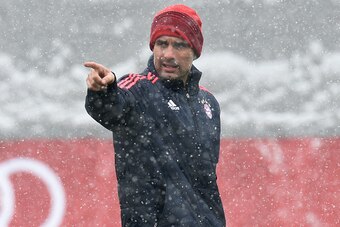 Bayern Munich's Spanish head coach Pep Guardiola gestures during the last team training session one day before the Champions League last 16, second-leg football match between Bayern Munich and Juventus Turin in Munich, southern Germany, on March 15, 2016.