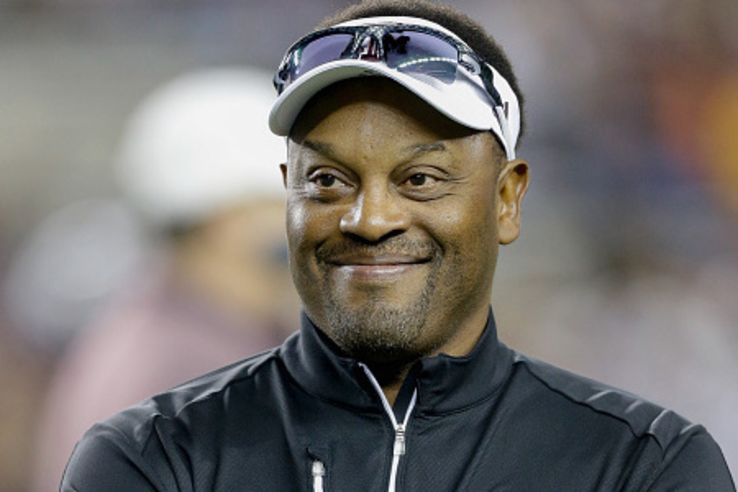COLLEGE STATION, TX - NOVEMBER 07:  Head coach Kevin Sumlin of the Texas A&M Aggies during warm ups before playing against the Auburn Tigers  at Kyle Field on November 7, 2015 in College Station, Texas.  (Photo by Bob Levey/Getty Images)