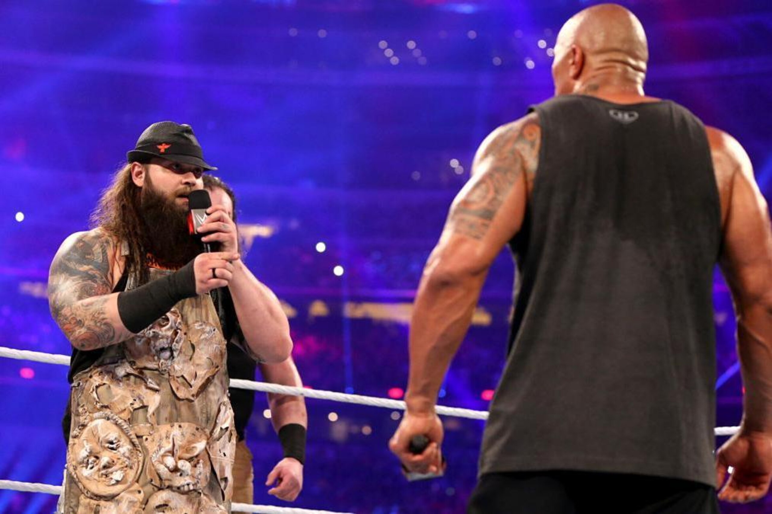 Bray confronts The Rock at WrestleMania 32.