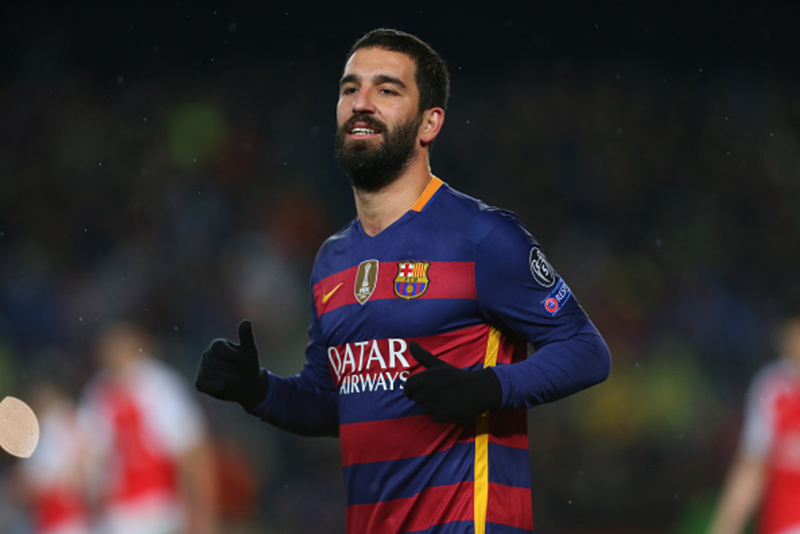 BARCELONA, SPAIN - MARCH 16:  Arda Turan of FC Barcelona during the UEFA Champions League match between FC Barcelona and Arsenal at Camp Nou on March 16, 2016 in Barcelona, Spain.  (Photo by Catherine Ivill - AMA/Getty Images)