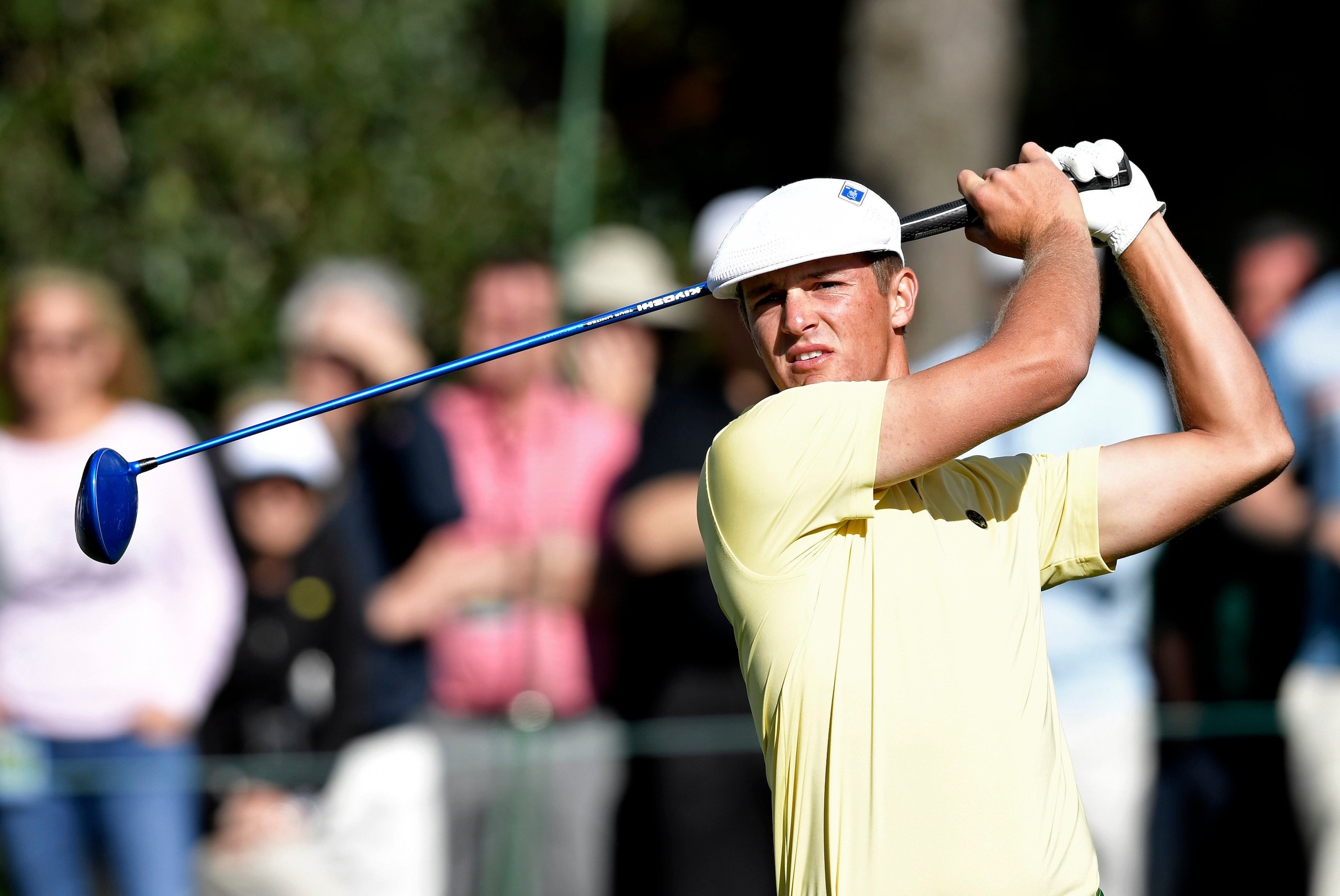 Apr 8, 2016; Augusta, GA, USA; Bryson DeChambeau hits his tee shot on the 15th hole during the second round of the 2016 The Masters golf tournament at Augusta National Golf Club. Mandatory Credit: Michael Madrid-USA TODAY Sports Apr 8, 2016; Augusta, GA, USA; Bryson DeChambeau hits his tee shot on the 15th hole during the second round of the 2016 The Masters golf tournament at Augusta National Golf Club. Mandatory Credit: Michael Madrid-USA TODAY Sports