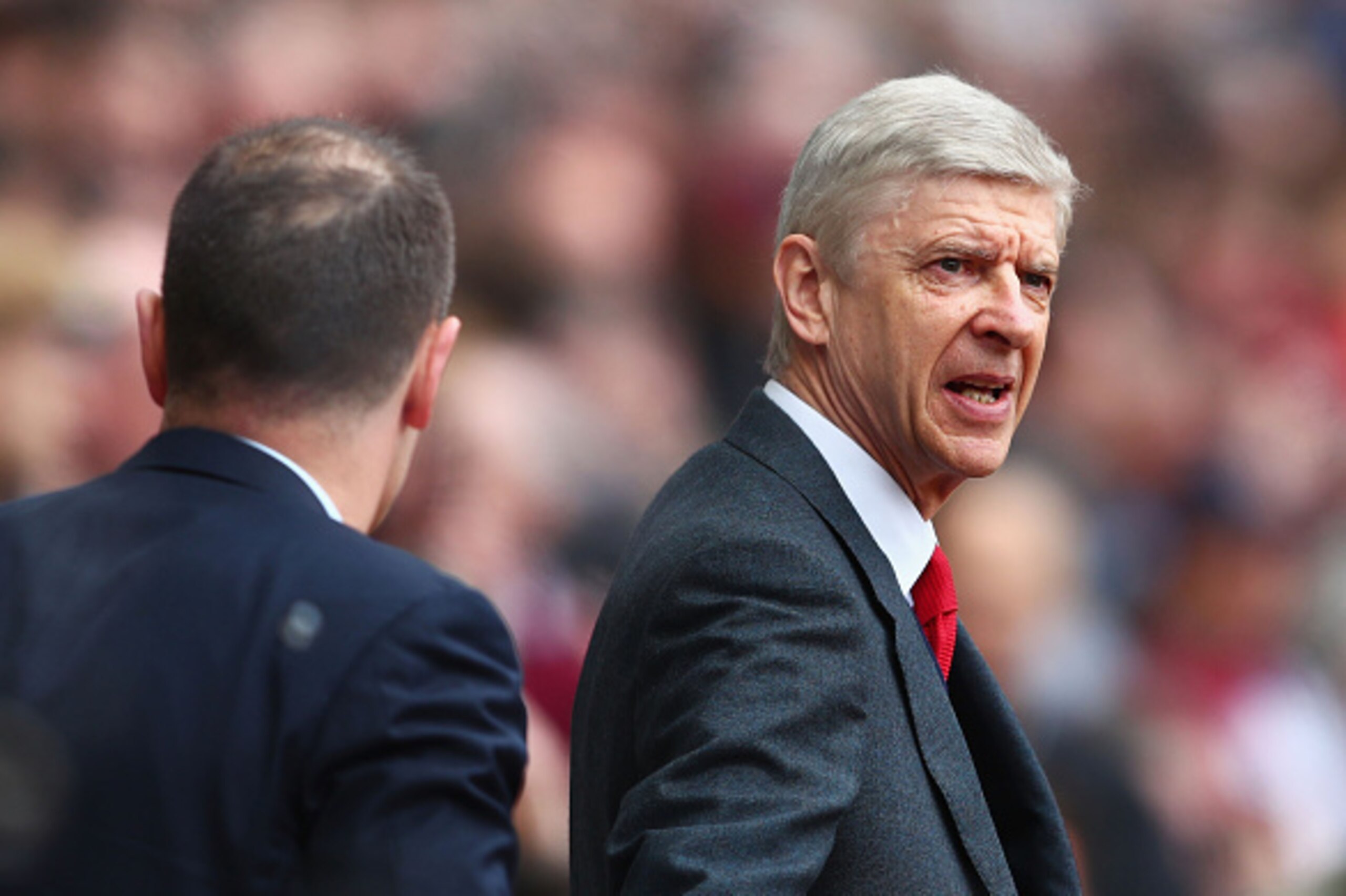 LONDON, UNITED KINGDOM - APRIL 09:  Arsene Wenger Manager of Arsenal looks on prior to the Barclays Premier League match between West Ham United and Arsenal at the Boleyn Ground on April 9, 2016 in London, England.  (Photo by Clive Rose/Getty Images)