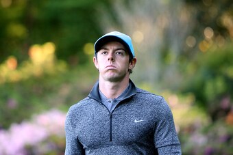 AUGUSTA, GEORGIA - APRIL 09:  Rory McIlroy of Northern Ireland reacts on the 13th hole during the third round of the 2016 Masters Tournament at Augusta National Golf Club on April 9, 2016 in Augusta, Georgia.  (Photo by Andrew Redington/Getty Images)