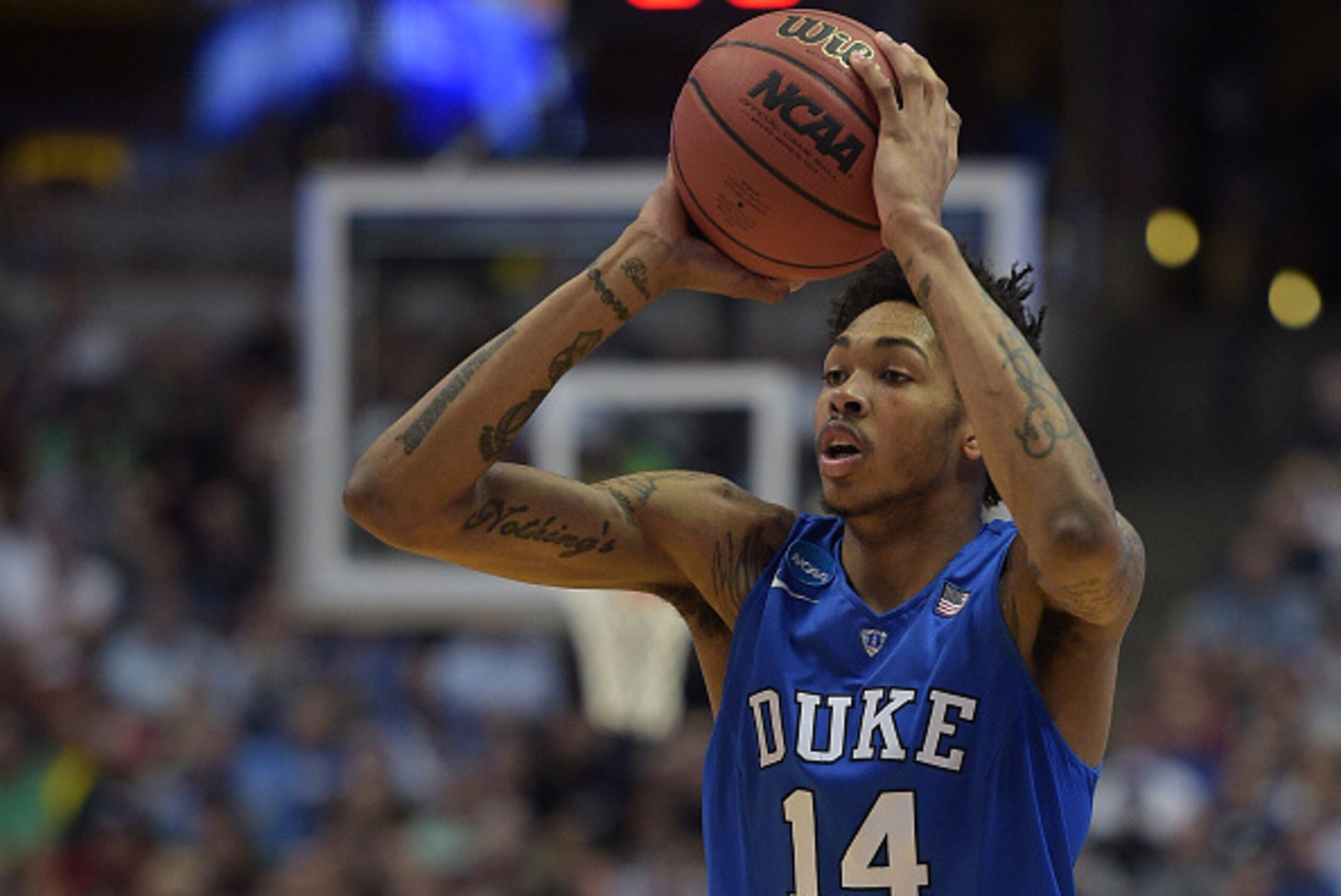 ANAHEIM, CA - MARCH 24: Brandon Ingram #14 of the Duke Blue Devils in action against the Oregon Ducks during the West Regional Semifinal of the 2016 NCAA Men's Basketball Tournament at Honda Center on March 24, 2016 in Anaheim, California. (Photo by Lance