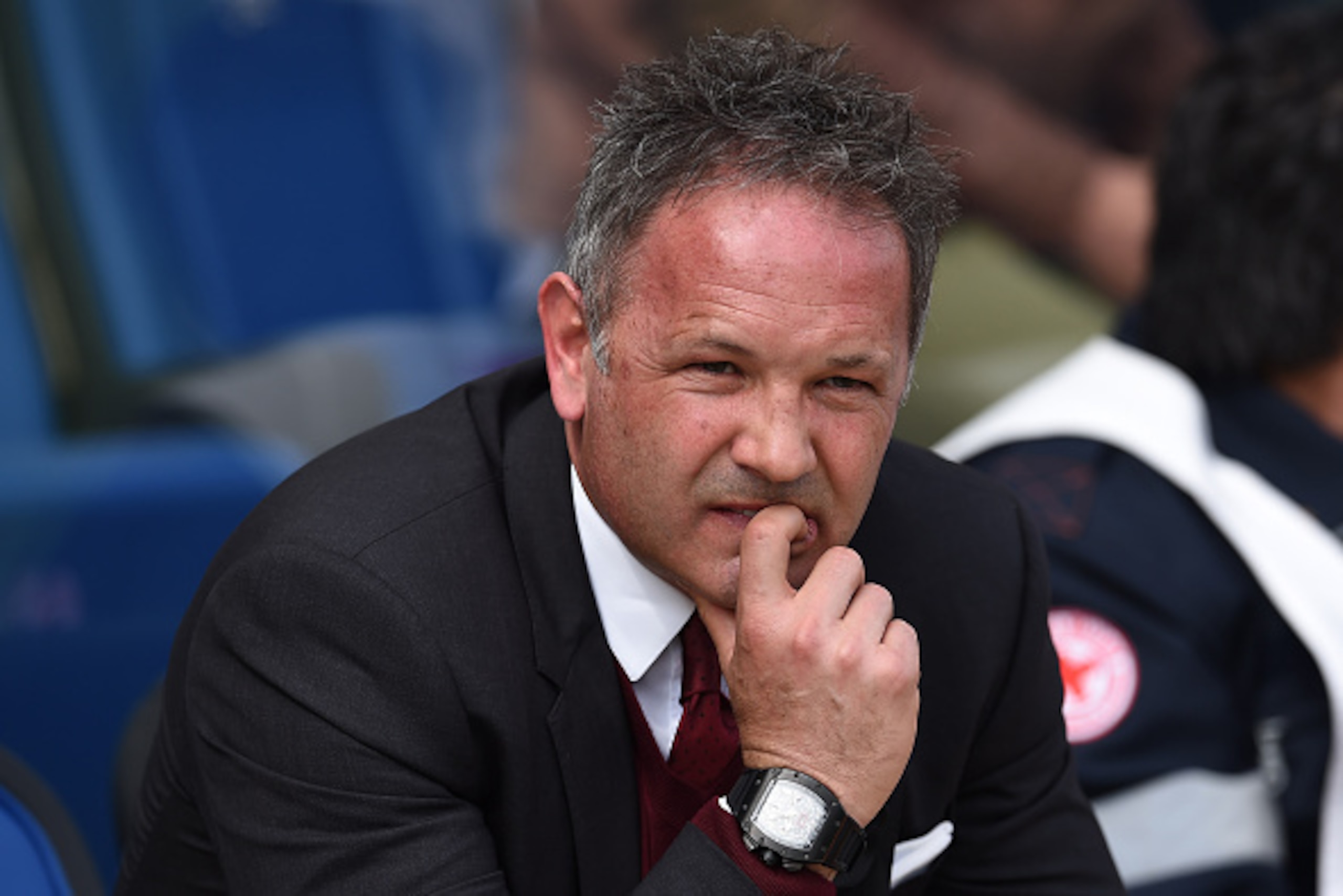 BERGAMO, ITALY - APRIL 03:  AC Milan head coach Sinisa Mihajlovic looks on during the Serie A match between Atalanta BC and AC Milan at Stadio Atleti Azzurri d'Italia on April 3, 2016 in Bergamo, Italy.  (Photo by Valerio Pennicino/Getty Images)