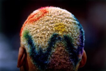 SEATTLE - JUNE 12:  Photo of Dennis Rodman's hair during Game Four of the 1996 NBA Finals against the Seattle SuperSonics at Key Arena on June 12, 1996 in Seattle, Washington.  The Sonics won 107-86. NOTE TO USER: User expressly acknowledges that, by down