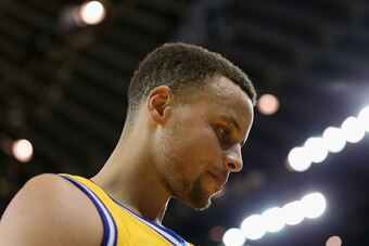 OAKLAND, CA - APRIL 05:  Stephen Curry #30 of the Golden State Warriors stands on the court during their game against the Minnesota Timberwolves at ORACLE Arena on April 5, 2016 in Oakland, California. NOTE TO USER: User expressly acknowledges and agrees 