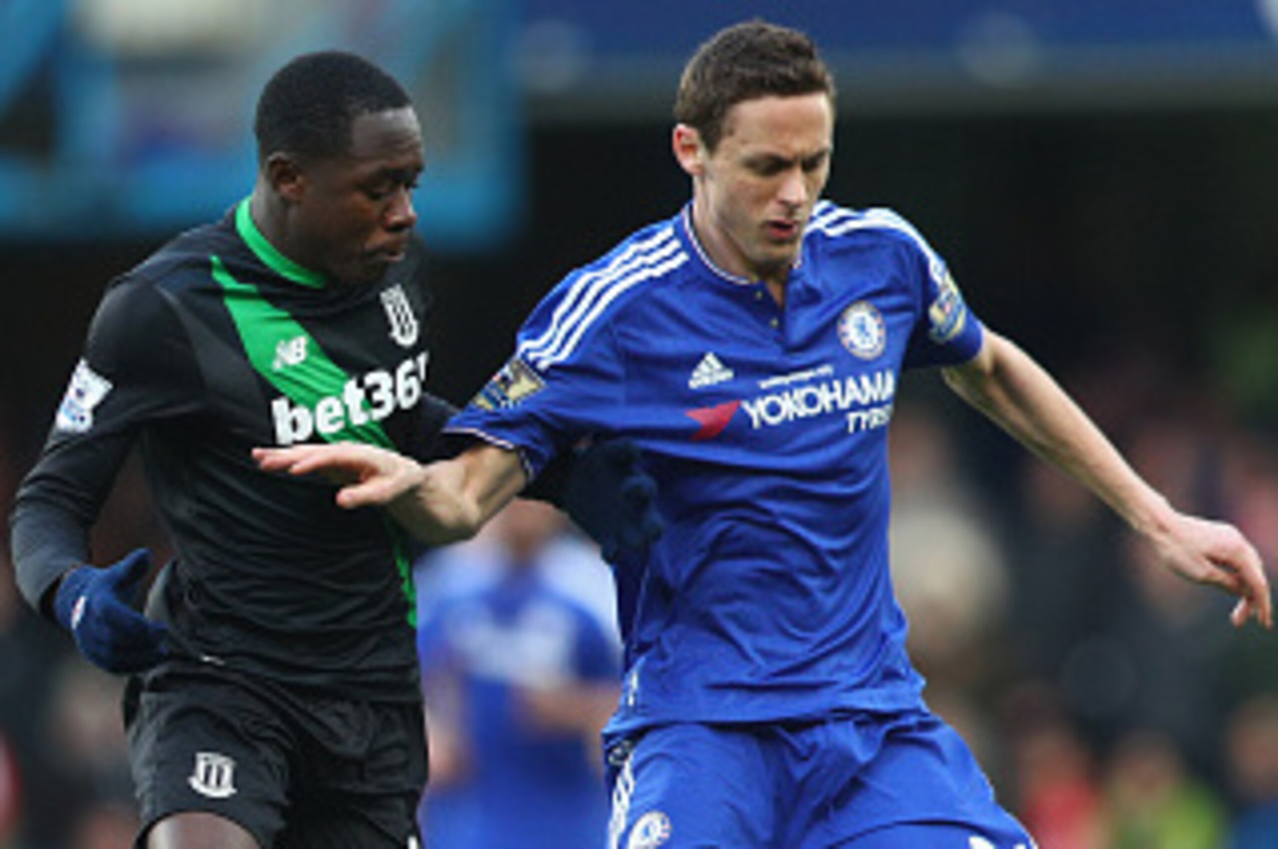 LONDON, ENGLAND - MARCH 05: Nemanja Matic of Chelsea and Giannelli Imbula of Stoke City compete for the ball during the Barclays Premier League match between Chelsea and Stoke City at Stamford Bridge on March 5, 2016 in London, England. (Photo by Clive M LONDON, ENGLAND - MARCH 05: Nemanja Matic of Chelsea and Giannelli Imbula of Stoke City compete for the ball during the Barclays Premier League match between Chelsea and Stoke City at Stamford Bridge on March 5, 2016 in London, England. (Photo by Clive M