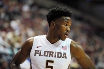 Dec 16, 2015; Tallahassee, FL, USA; Florida State Seminoles guard Malik Beasley (5) reacts during the game against the Mississippi State Bulldogs at the Donald L. Tucker Center. Mandatory Credit: Melina Vastola-USA TODAY Sports