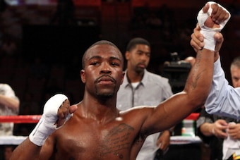 LAS VEGAS, NV - JULY 23:  Gary Russell Jr. poses after his unanimous decision victory against Eric Estrada in their featherweight bout at Mandalay Bay Events Center on July 23, 2011 in Las Vegas, Nevada. (Photo by Scott Heavey/Getty Images)