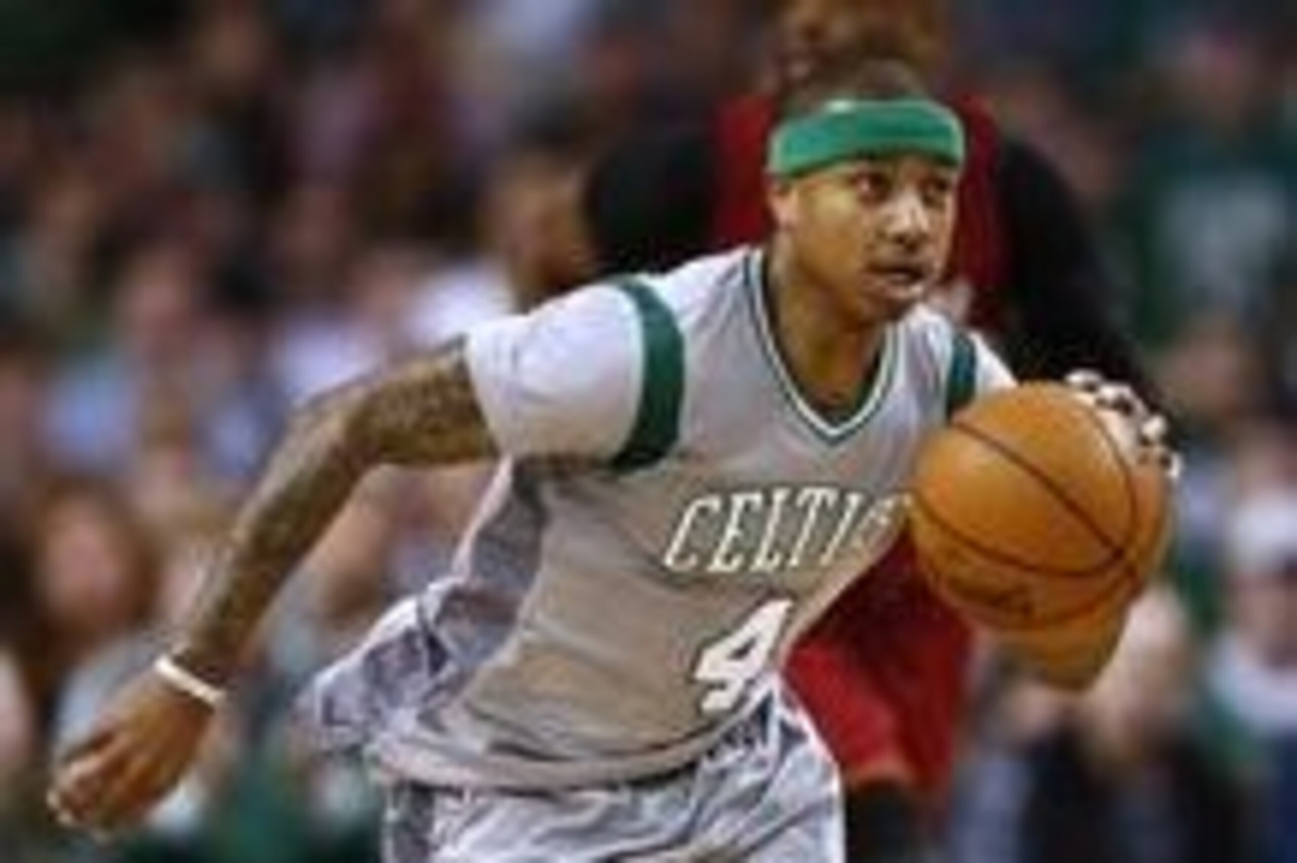 Apr 13, 2016; Boston, MA, USA; Boston Celtics guard Isaiah Thomas (4) dribbles the ball against the Miami Heat during the second half at TD Garden. Mandatory Credit: Mark L. Baer-USA TODAY Sports Apr 13, 2016; Boston, MA, USA; Boston Celtics guard Isaiah Thomas (4) dribbles the ball against the Miami Heat during the second half at TD Garden. Mandatory Credit: Mark L. Baer-USA TODAY Sports